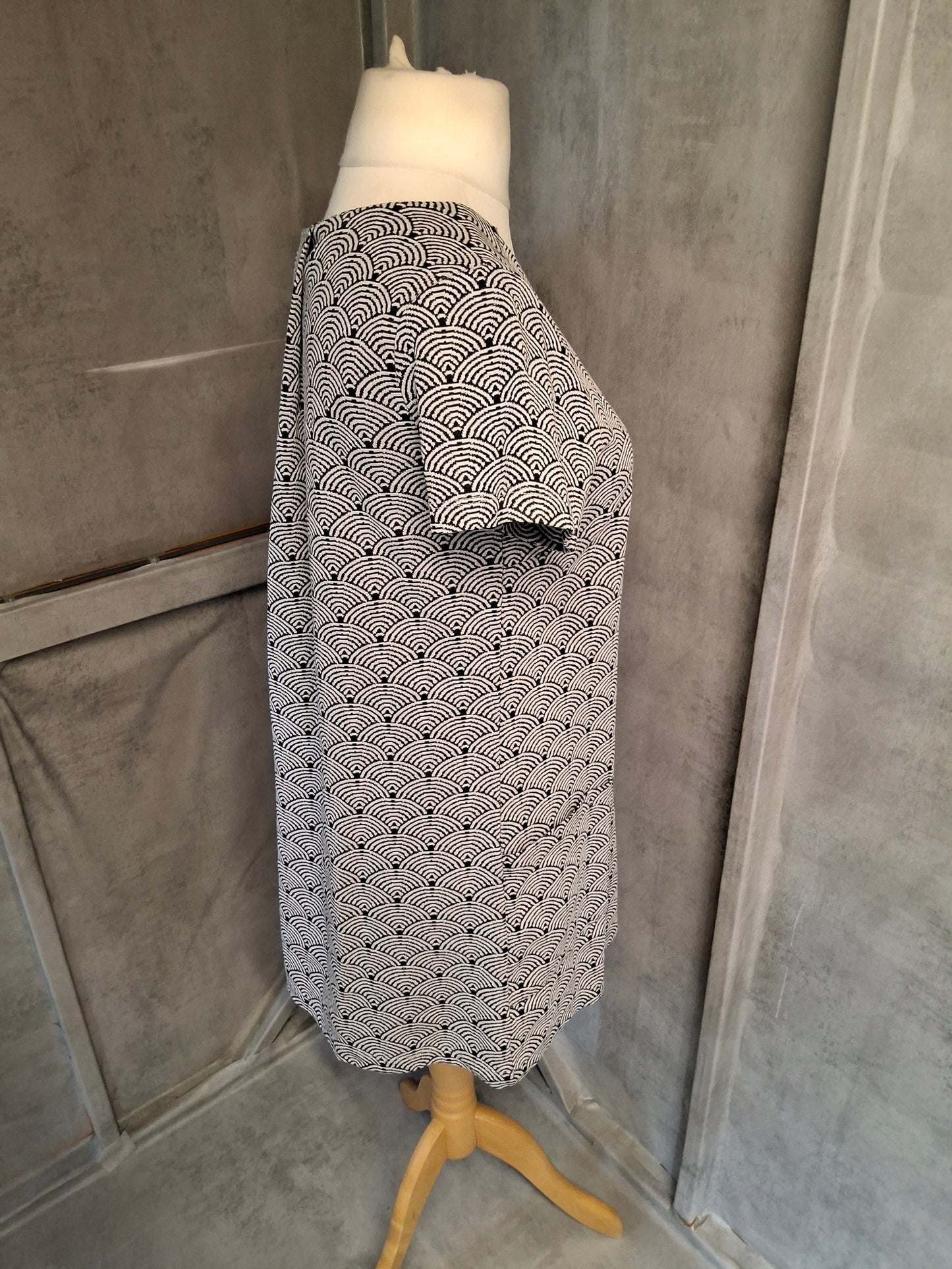 White Stuff Black & White Patterned Pocket Dress – Size 14