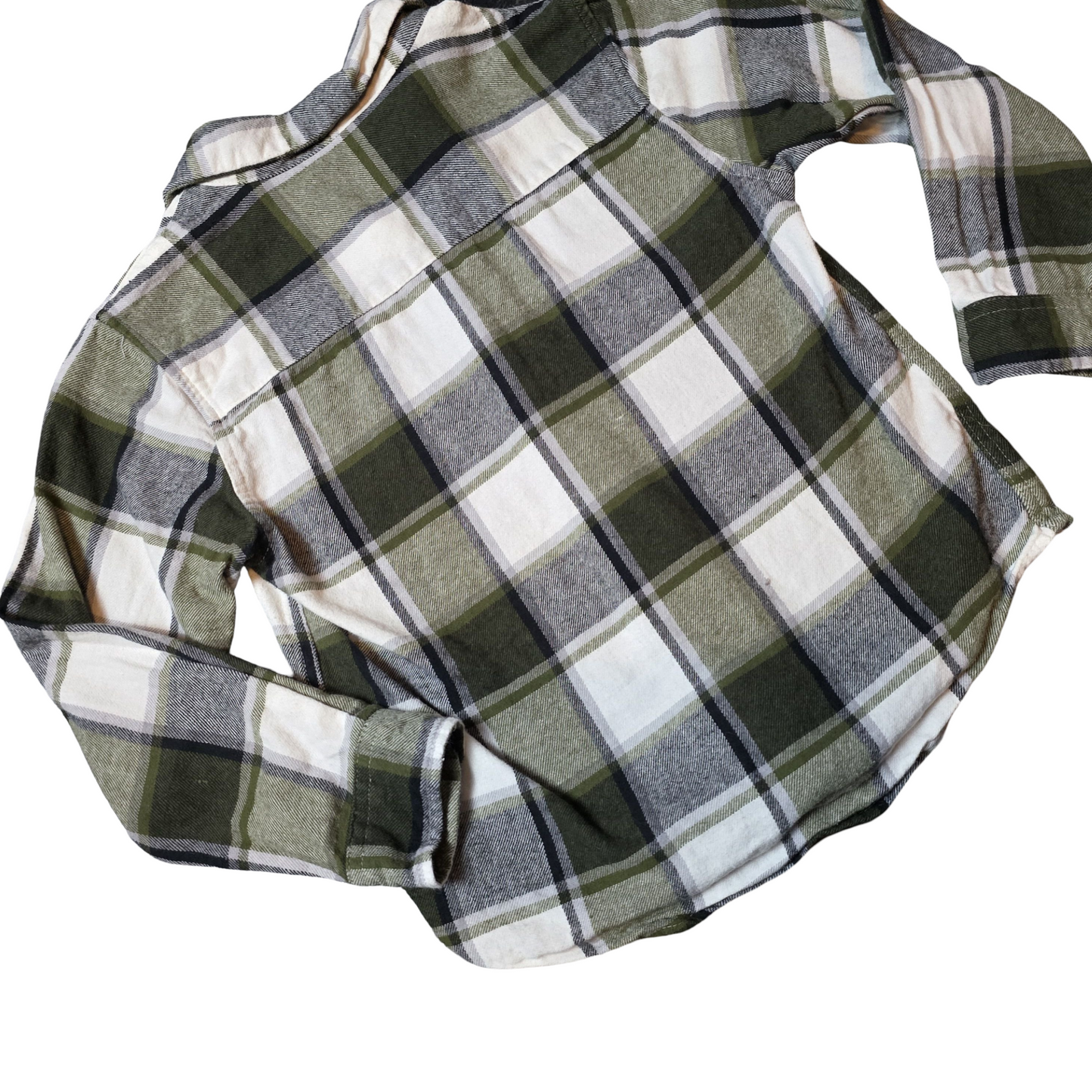 Primark Boys Green & White Checked Shirt – Age 5-6 Years – 100% Cotton