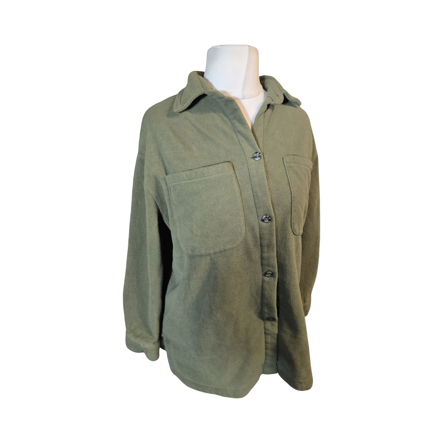Tu Khaki Green Fleece Shacket – Size 14
