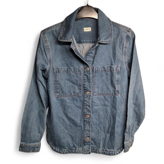 F&F Kids Girl's Blue Denim Shirt – Age 11–12 Years – 100% Cotton Oversized