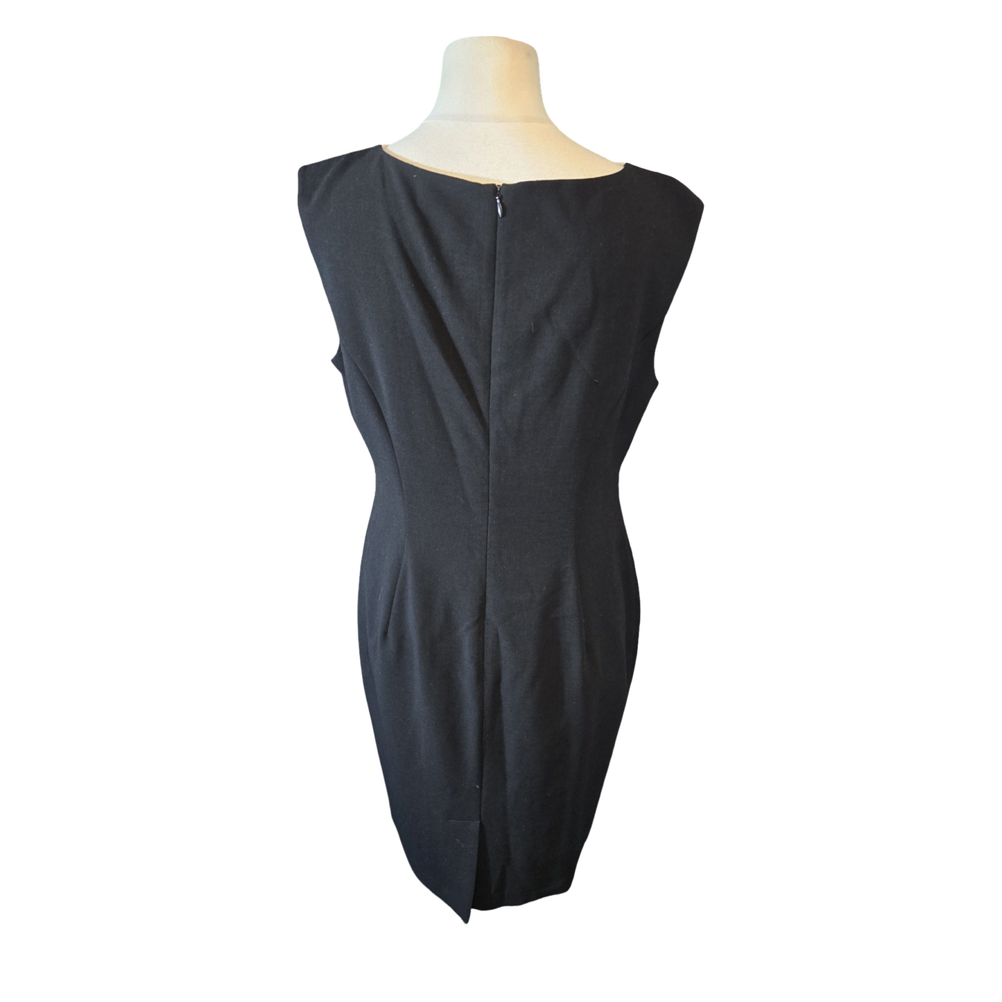 Marks & Spencer Black Yellow White Colour Block Midi Shift Dress – Size 14R