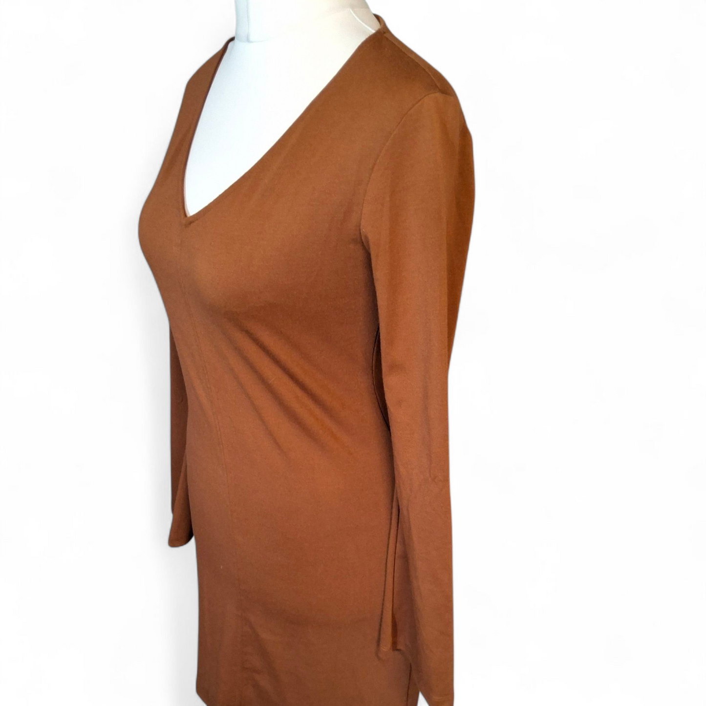 Forever21 Brown Bodycon Mini Dress – UK Small (size 8/10)