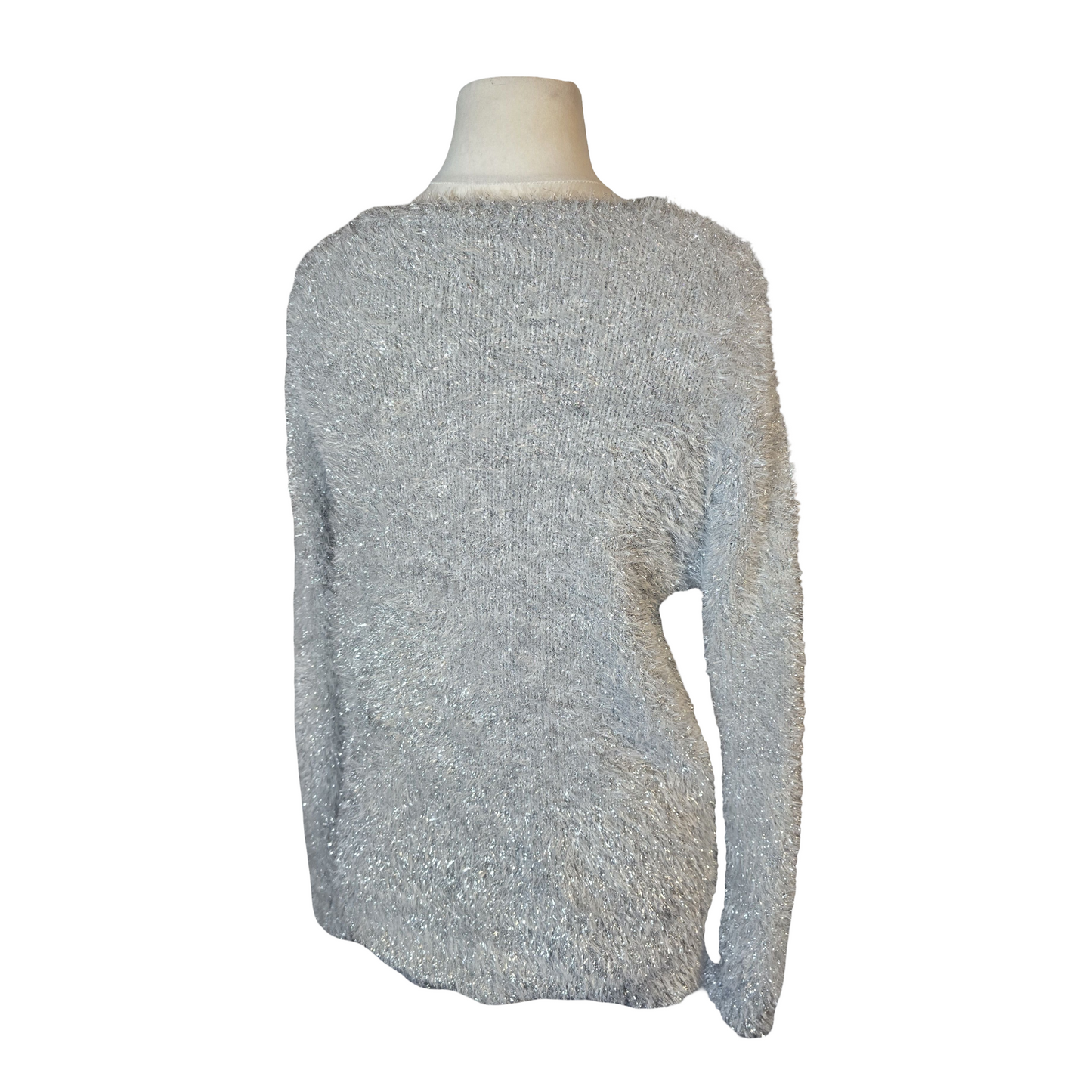 George Silver Fluffy Jumper – Size 10 – Soft, Sparkly & Cosy
