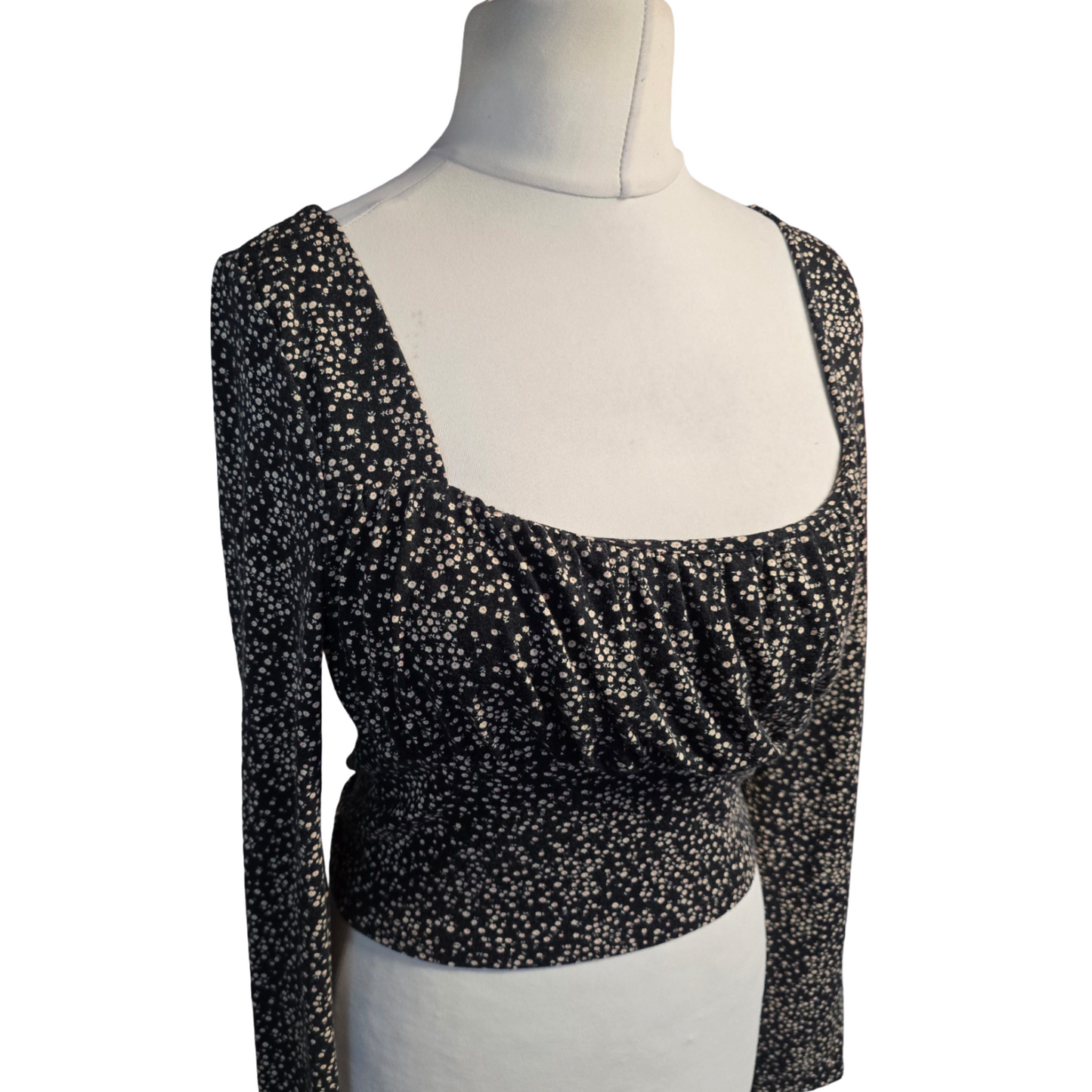 Black Crop Top Size 12 Causal Topshop