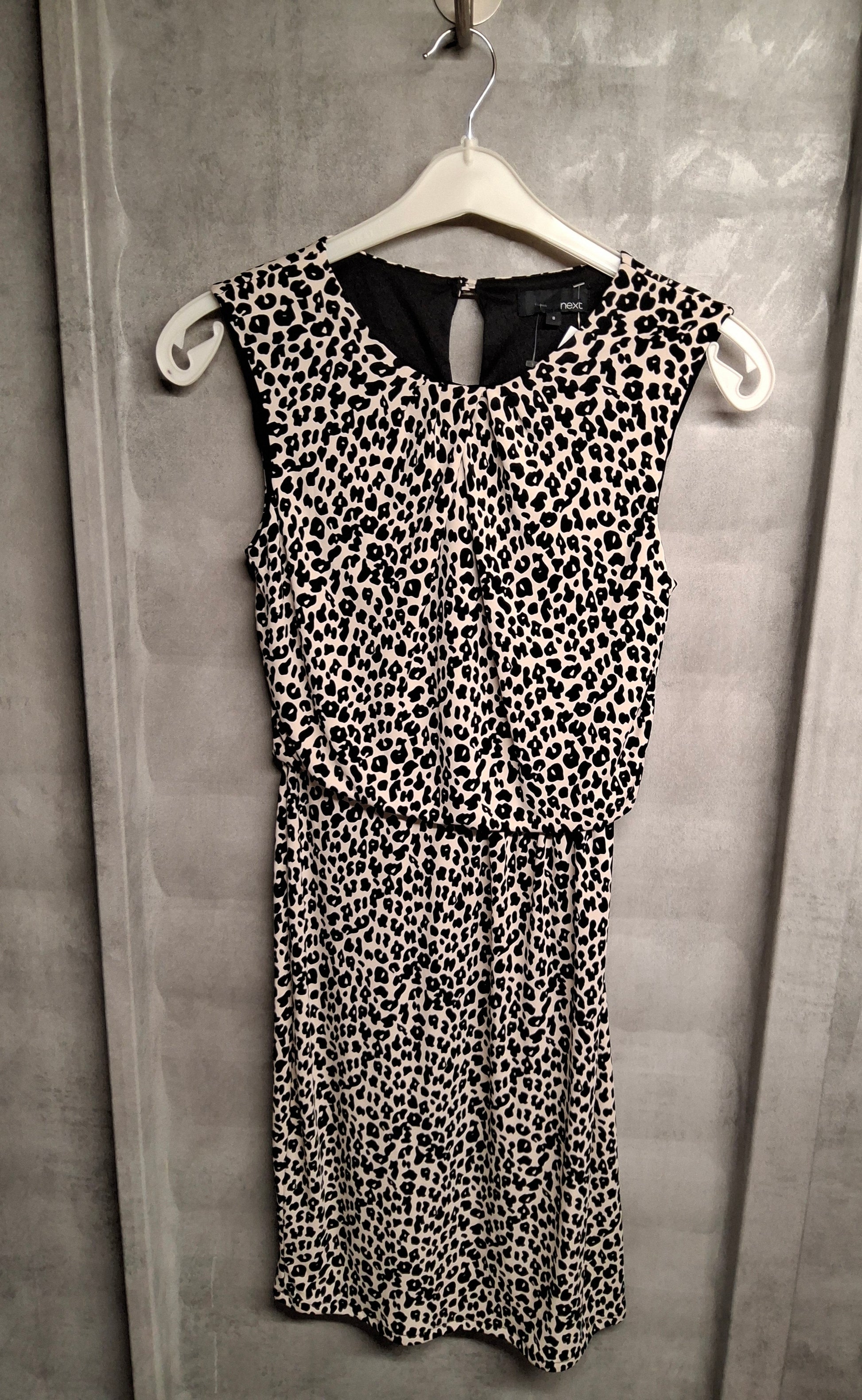 Next Animal Print Sleeveless Midi Dress – UK 8 – Lightweight & Breezy 🐆✨