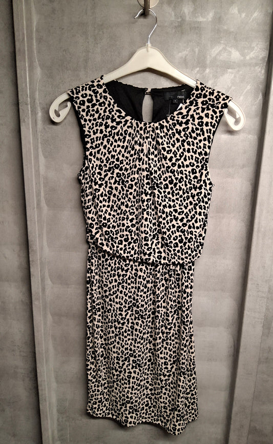 Next Animal Print Sleeveless Midi Dress – UK 8 – Lightweight & Breezy 🐆✨