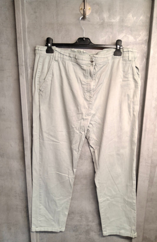 Matalan Mint Green High-Waisted Slim Leg Jeans with Frill Waist – Size 18
