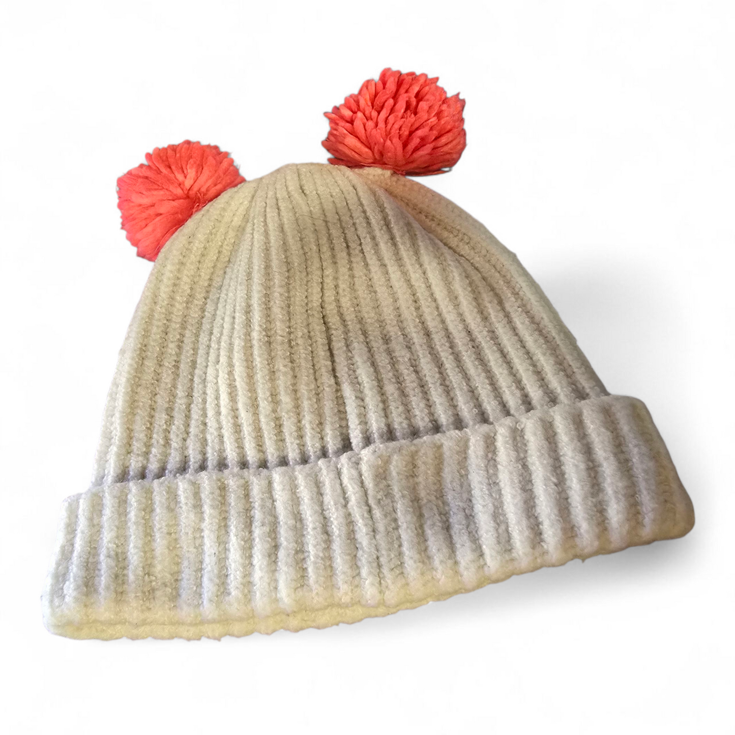 F&F Cream & Pink Knitted Winter Hat – Age 11–13 Years Girls