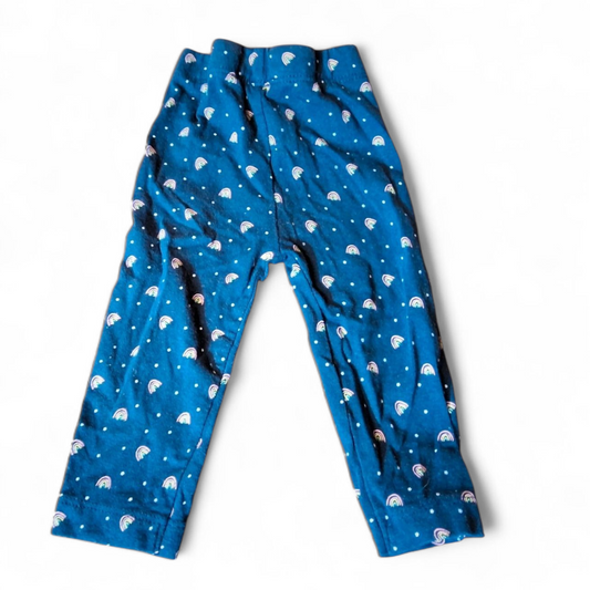 Peacocks Girls Navy Leggings – Rainbow Print – 3–6 Months – Cotton