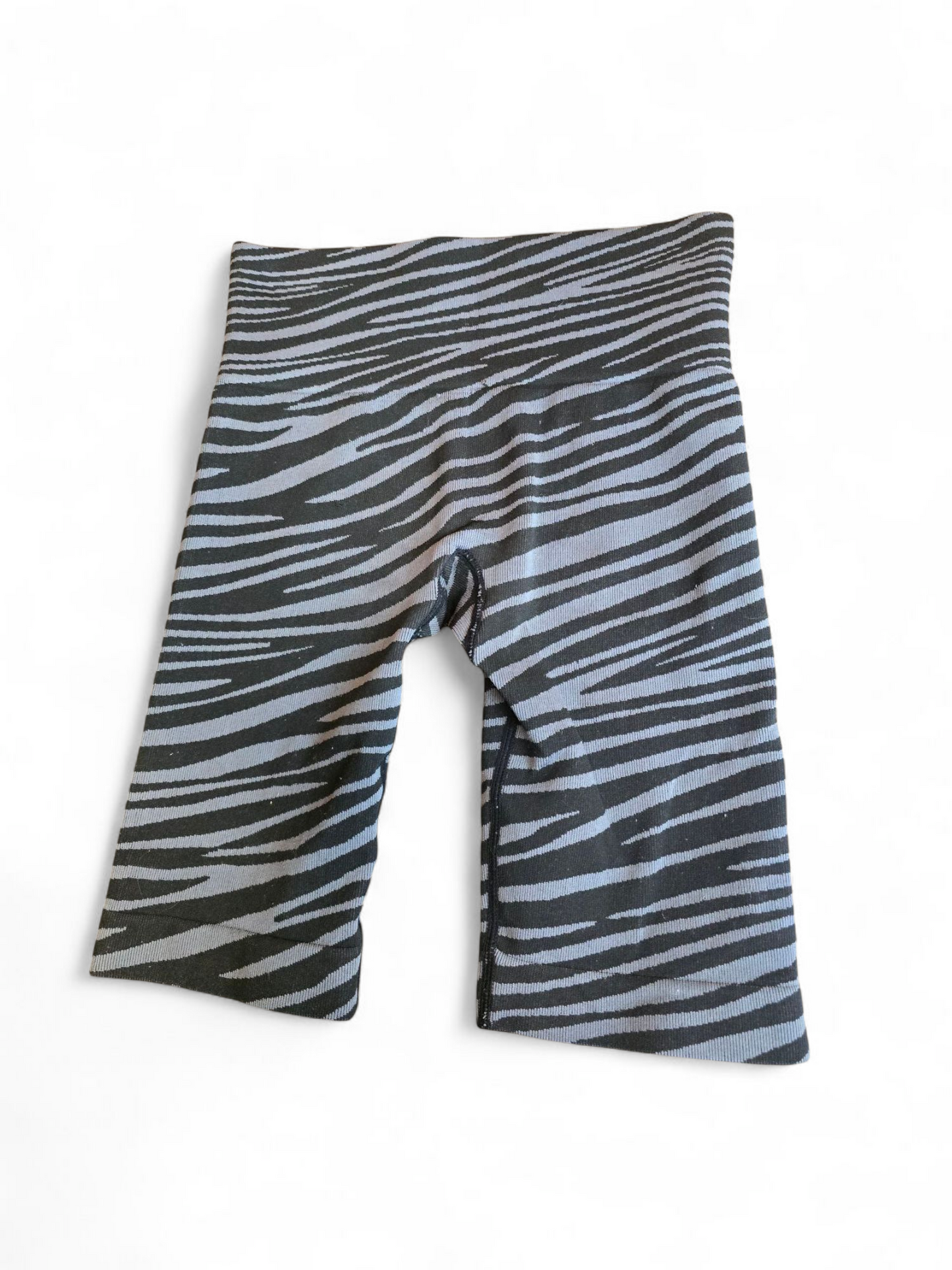 Primark grey & black zebra print cycle shorts xs 6/8