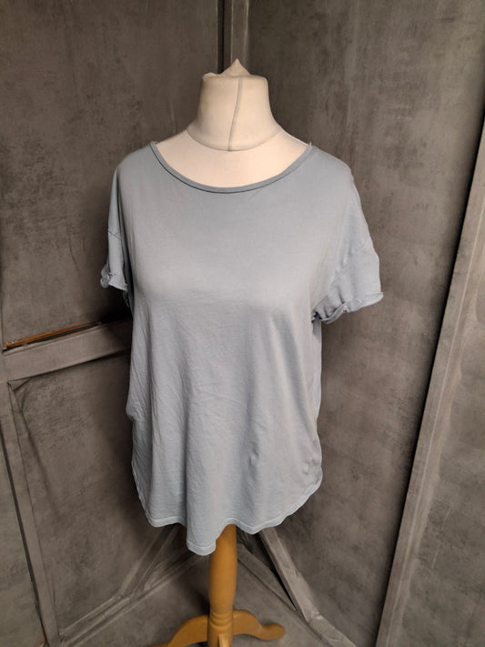 Matalan Light Blue Relaxed T-Shirt – Size M (UK 10/12) – 100% Cotton