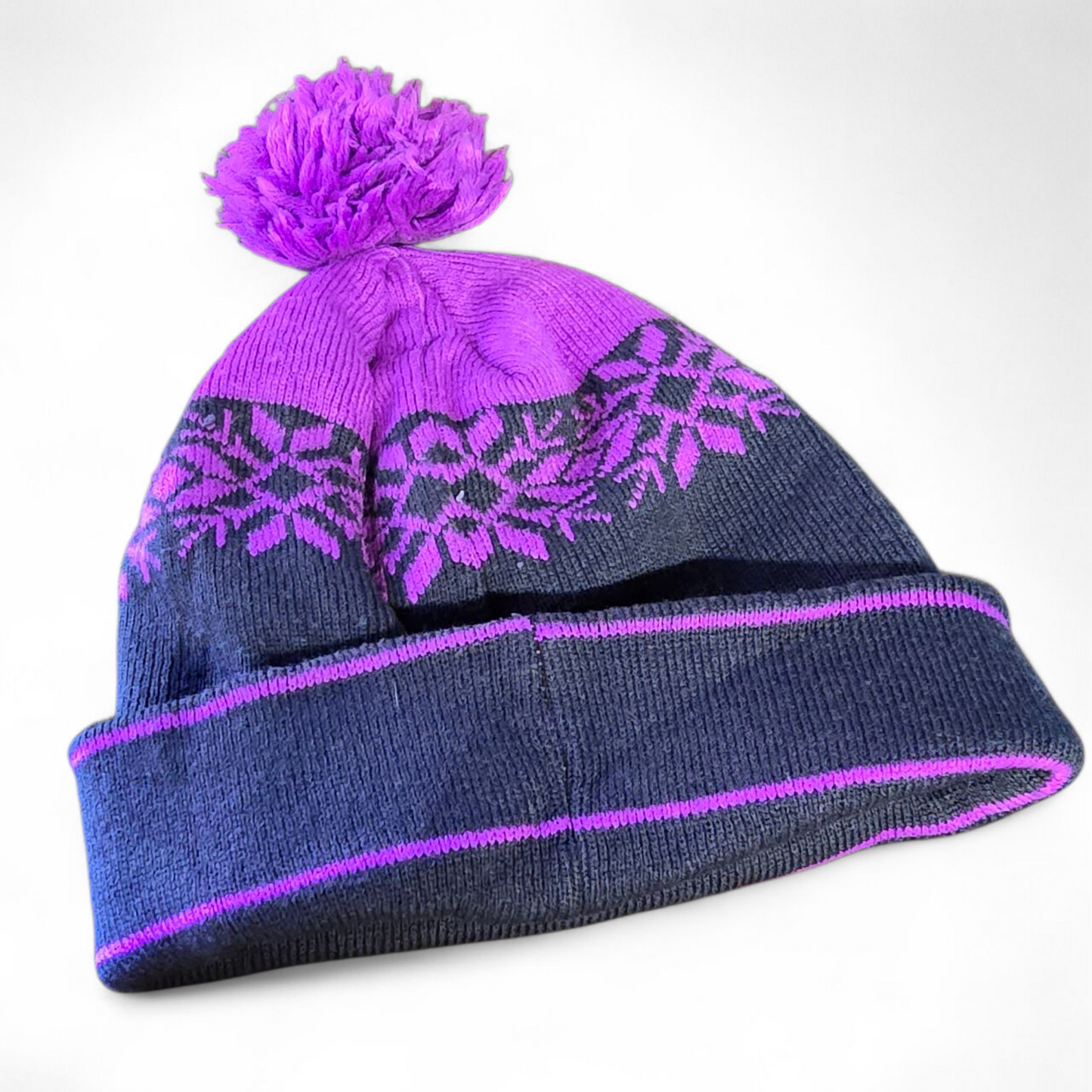 Firetrap Purple Two-Tone Winter Hat – Girls One Size Fits 5 Years+