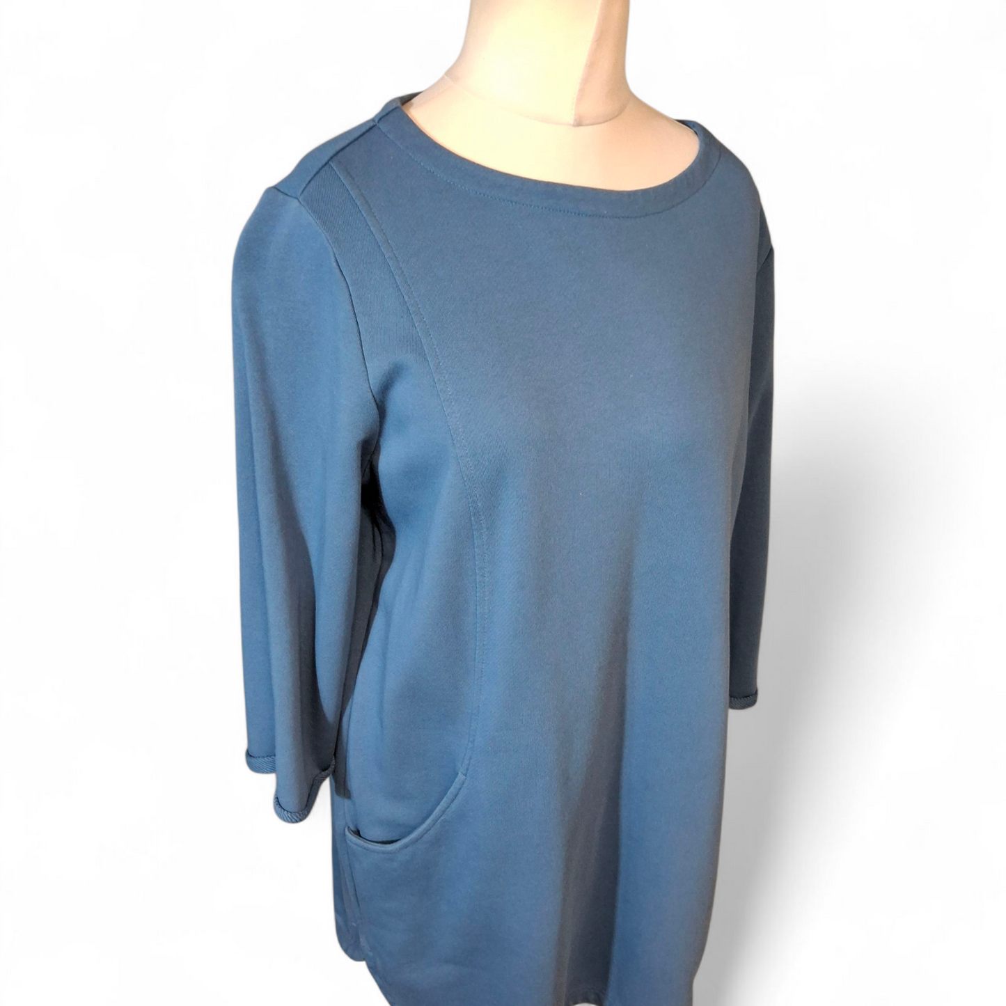Seasalt Blue 100% Cotton Tunic Top with Pockets – Size 12