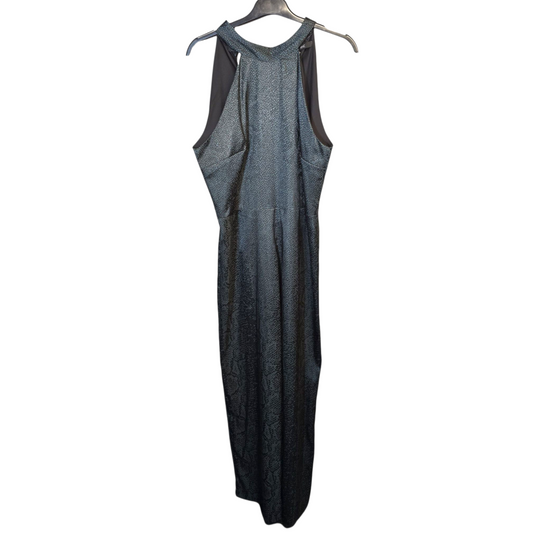 Next Green Satin Polka Dot Wide-Leg Jumpsuit – Size 14 Statement Back Bow