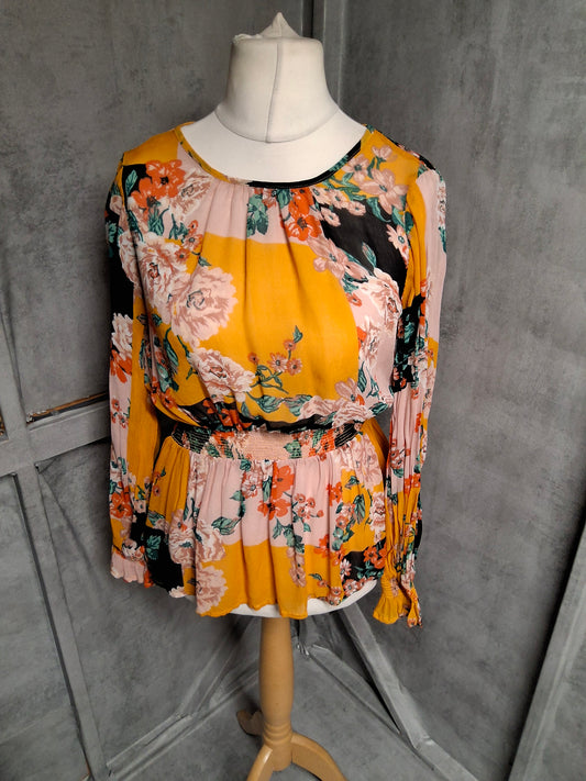 River Island Floaty Floral Patchwork Blouse – Size 12 – For When You Need to Look Alive But Can’t Be Bothered
