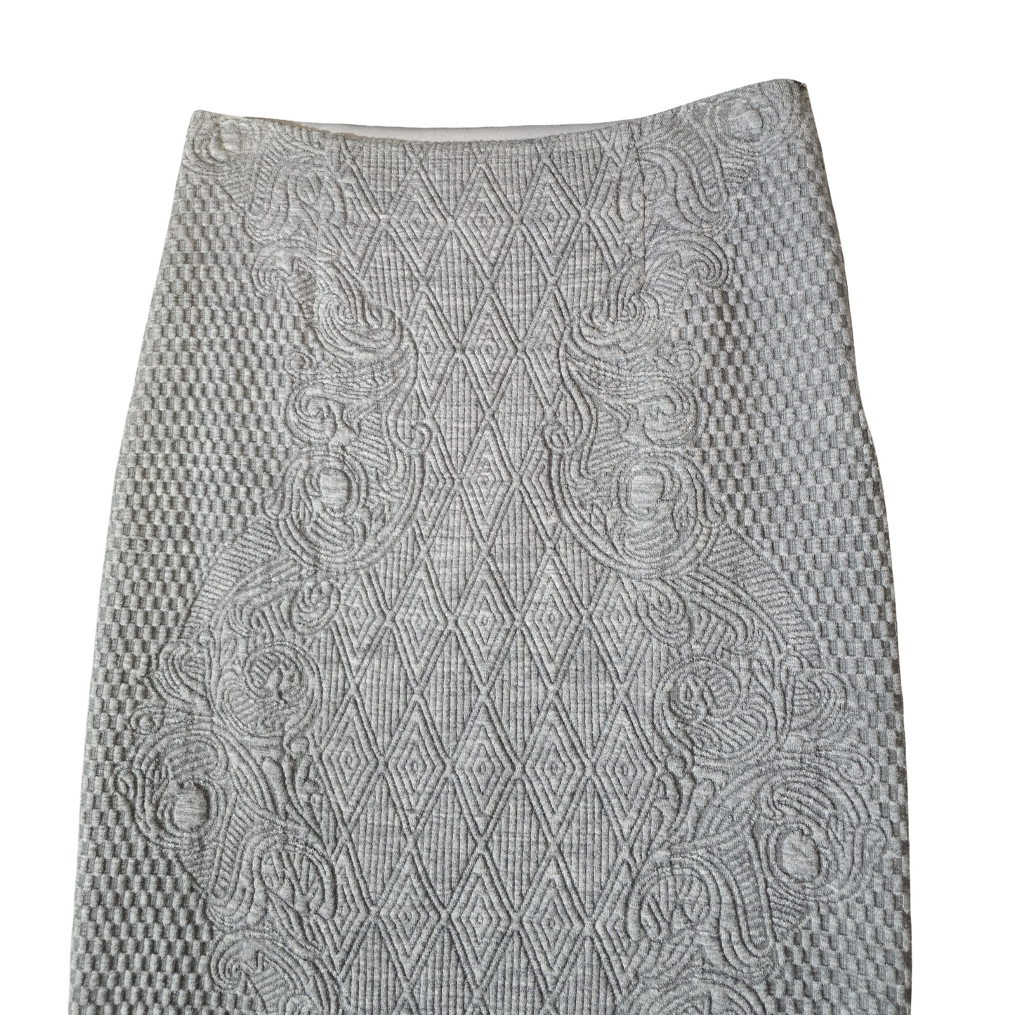 Laura Ashley Grey Knitted Skirt | Size 10 | Lined | Wool Blend