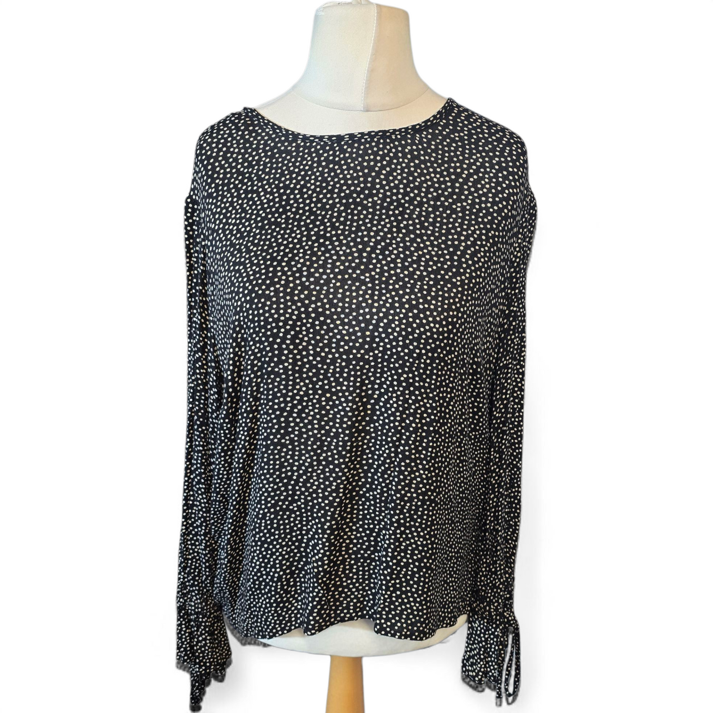 Red Herring Black & White Polka Dot Top – Size 14