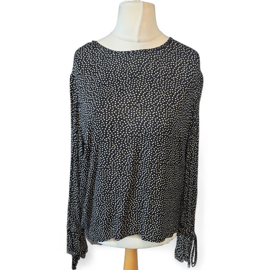 Red Herring Black & White Polka Dot Top – Size 14