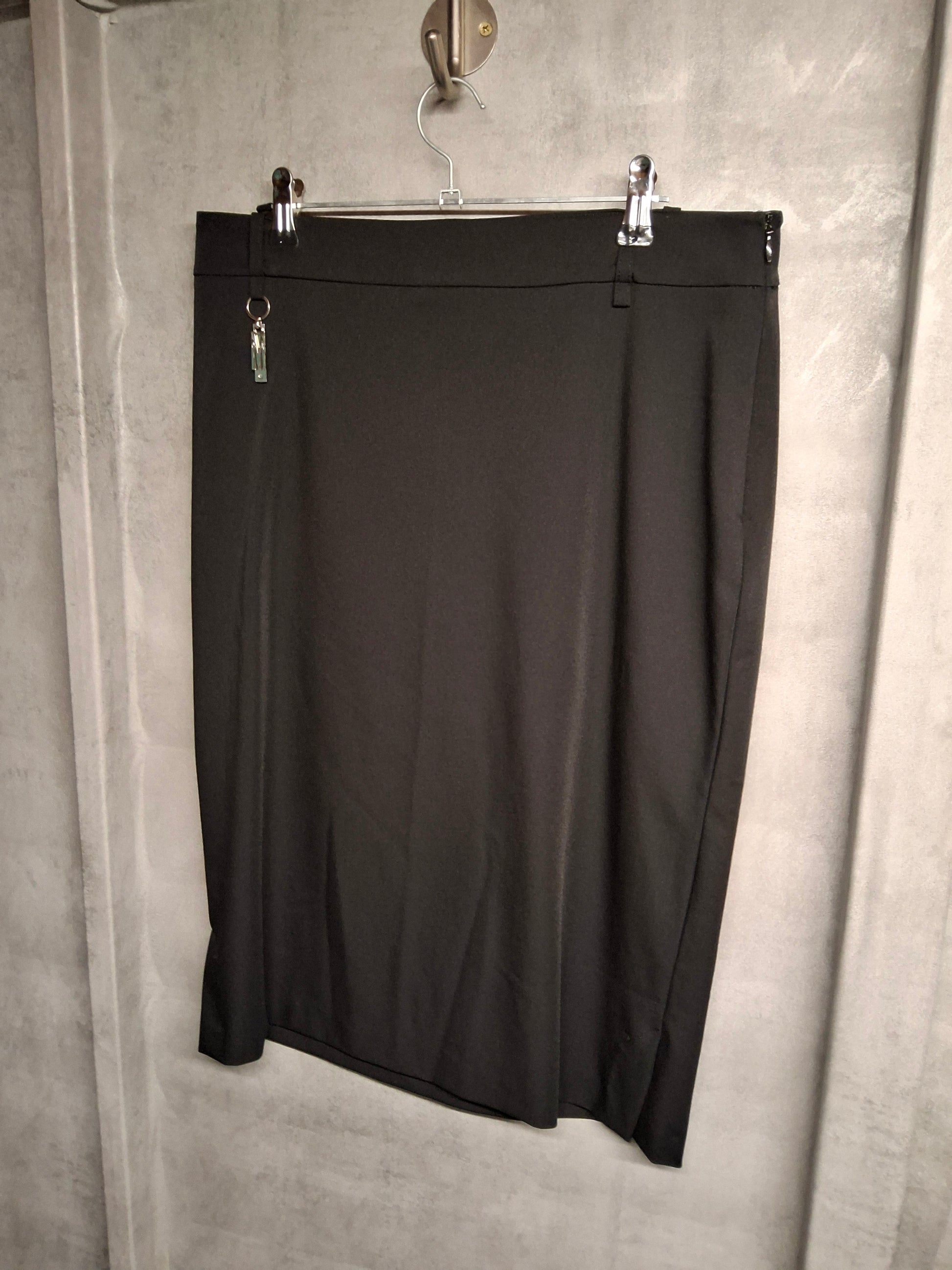 Mango Black Pencil Skirt | Size 12 | Smart Workwear | Side Zip Detail
