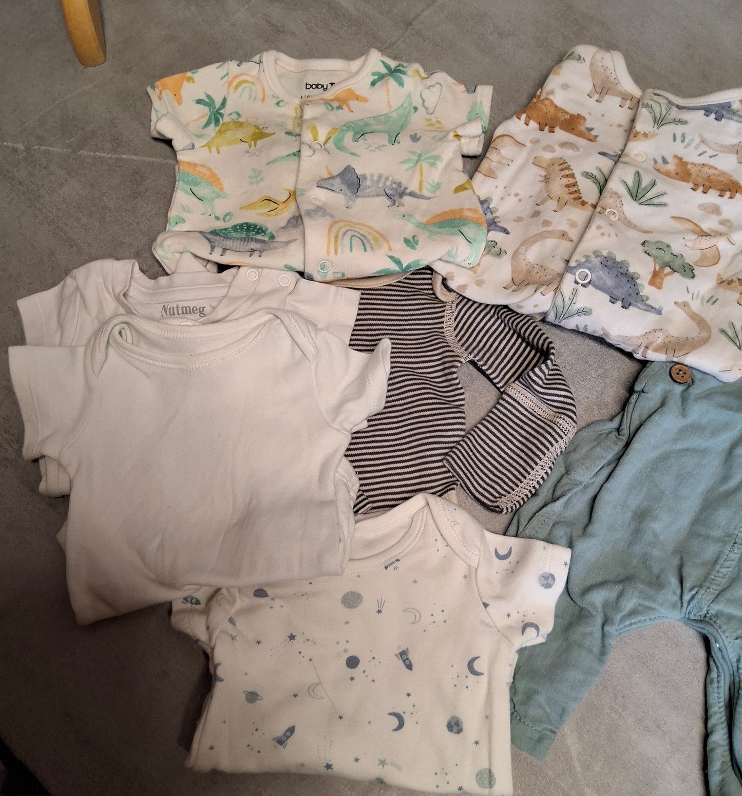 Newborn & 0–3 Months Baby Boy Bundle – Dungarees, Sleepsuit, Romper & Vests