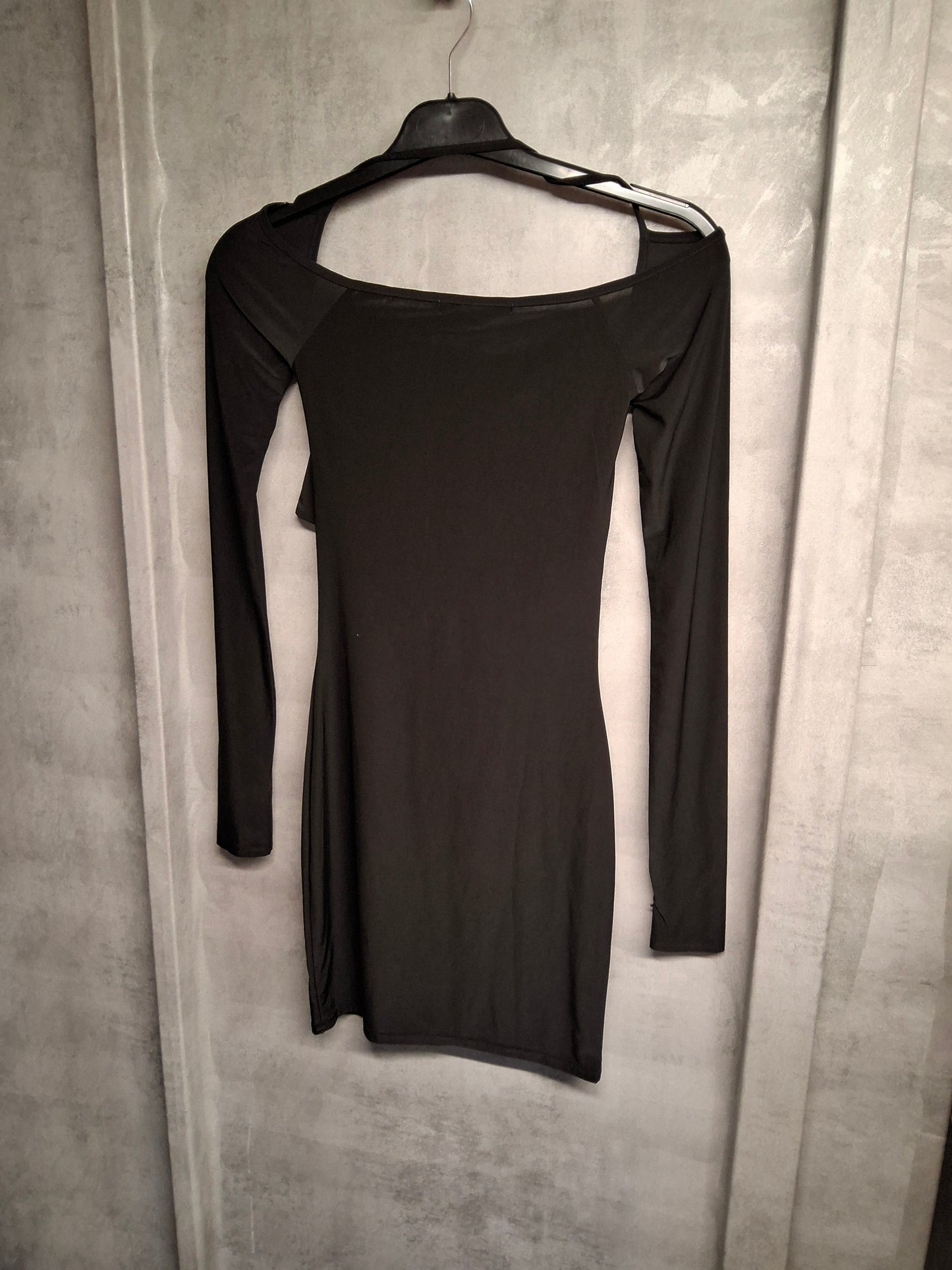 EGO Black Cut-Out Tie Front Bodycon Mini Dress – Size 6 – NWT