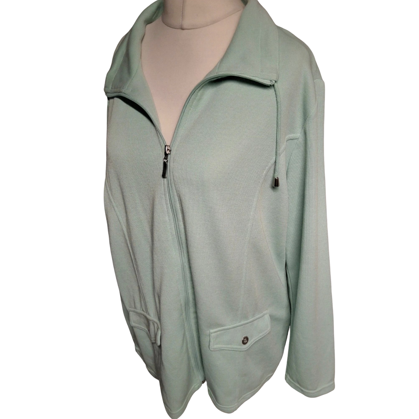 Damart Mint Green Zip-Up Jumper – Size UK size 18/20
