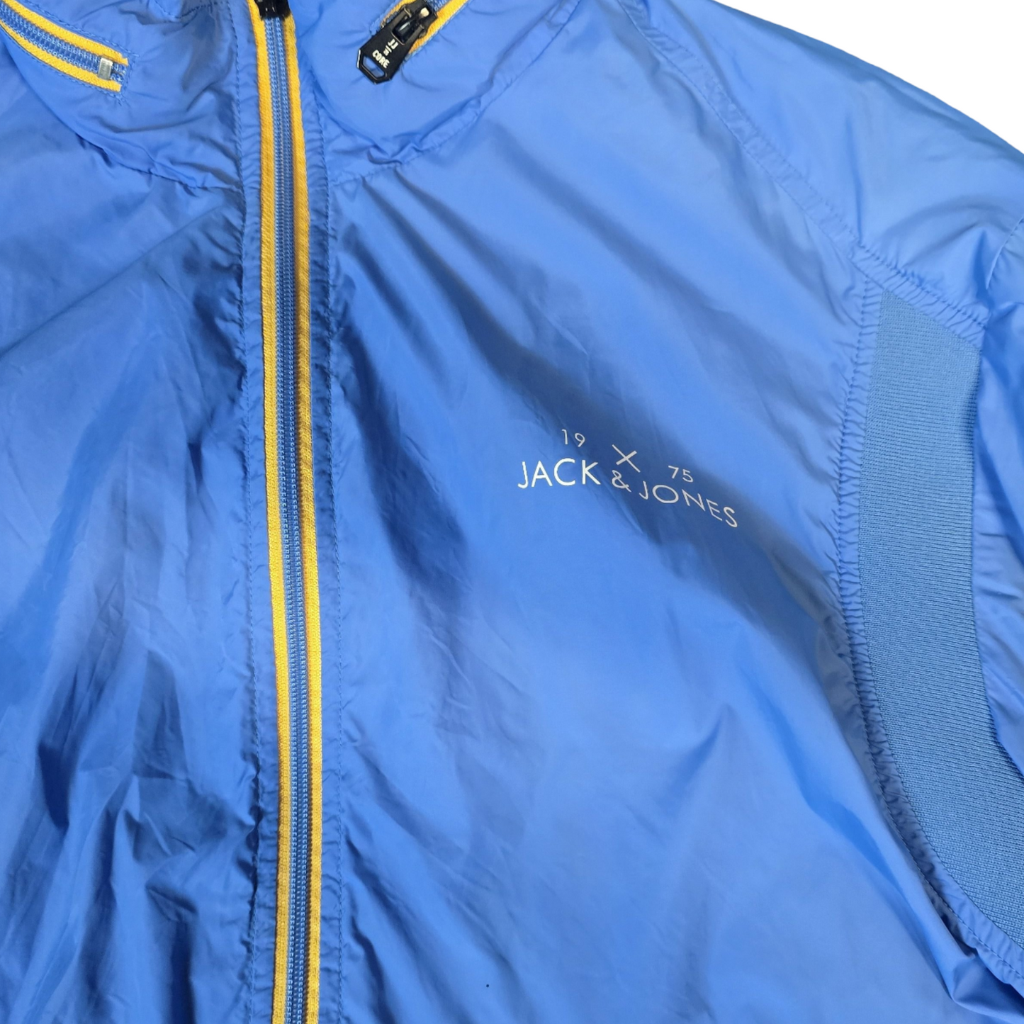 Jack & Jones Jacket Blue & Yellow Size XL Hood Lightweight