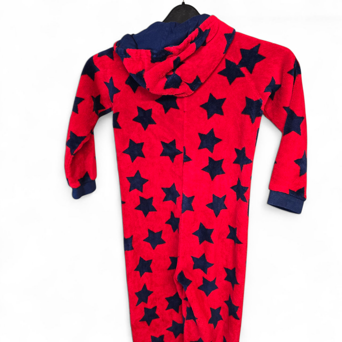 George Boys Red & Navy Star Fleece Onesie – Age 7–8 Years