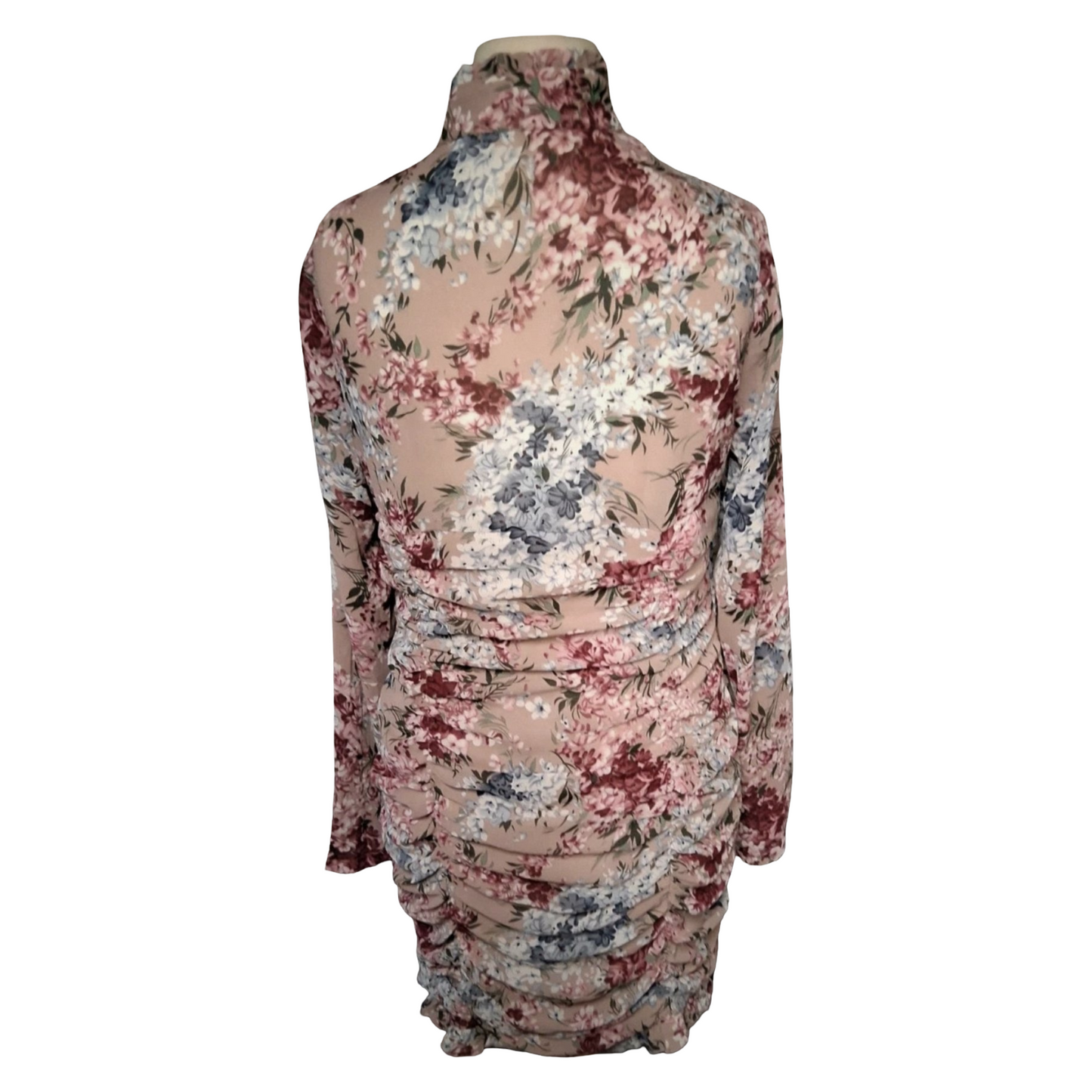 PrettyLittleThing Floral Ruched Dress – Size 14 Romantic Chic