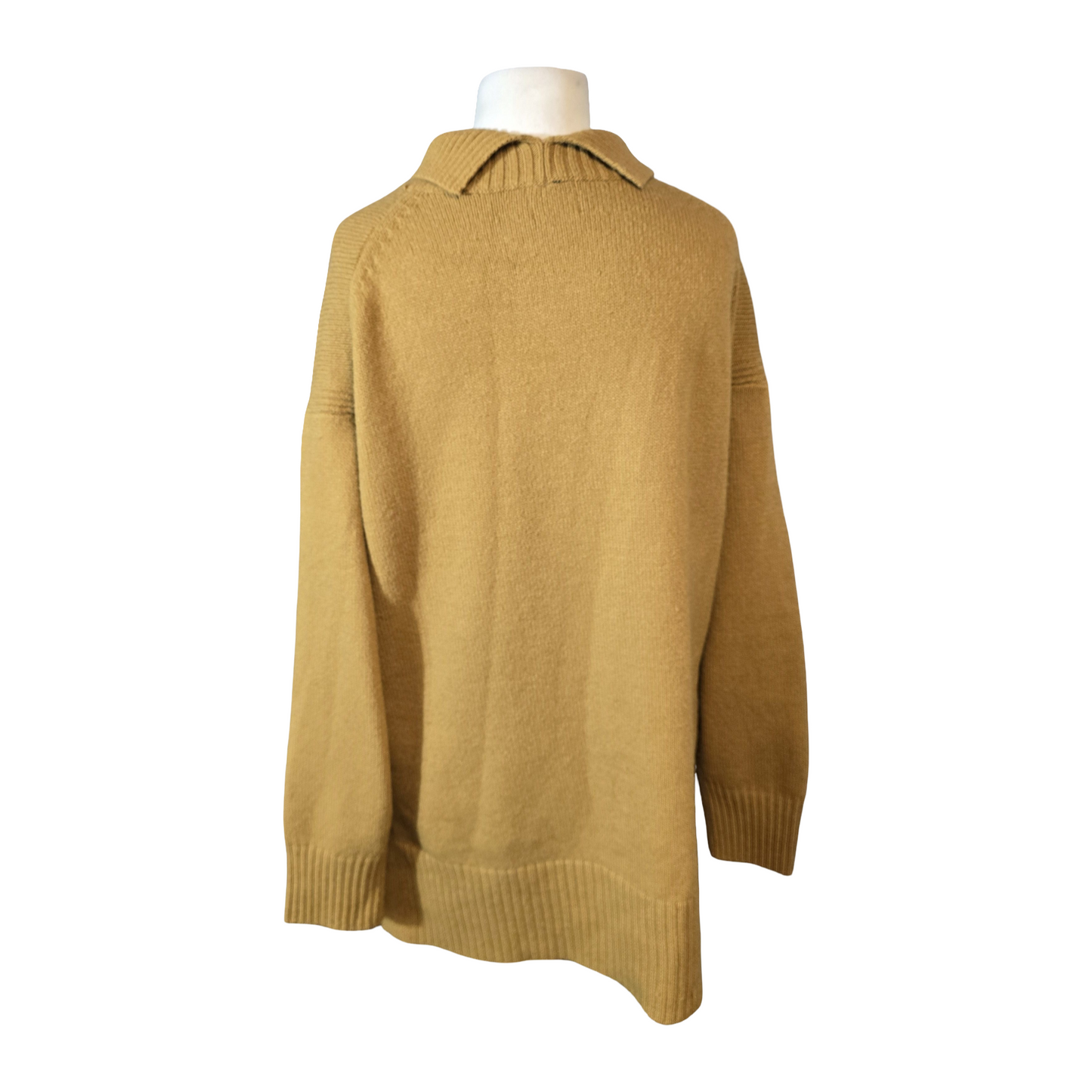 H&M Beige/ Brown Oversized Knitted Turtleneck Jumper – Euro L (Fits size 12–16)