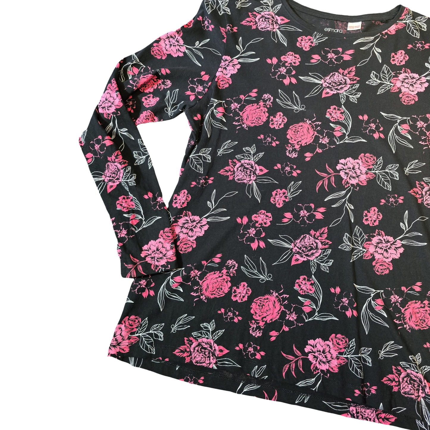 Esmara Floral Long Sleeve Cotton Top – UK size 12/14 Comfy & Cute