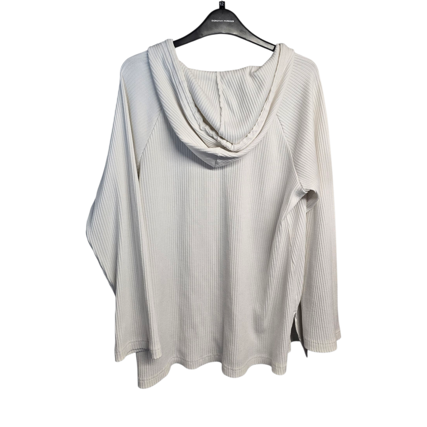 F&F Mrs Hinch White Ribbed Lightweight Hoodie – Size 12/14