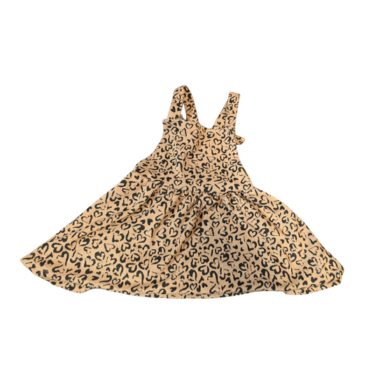 George Brown & Black Heart Print Pinafore Dress – Girls 3-4 Years – Polyester Viscose