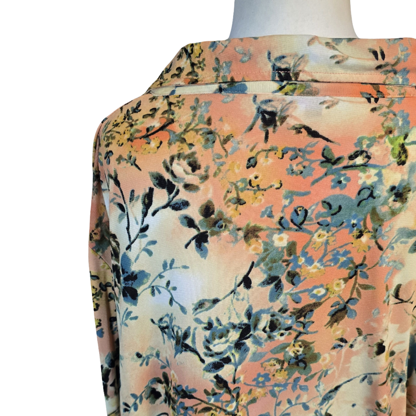 Michelle Hope Coral Orange Blouse Size 26/28 Stretchy Causal