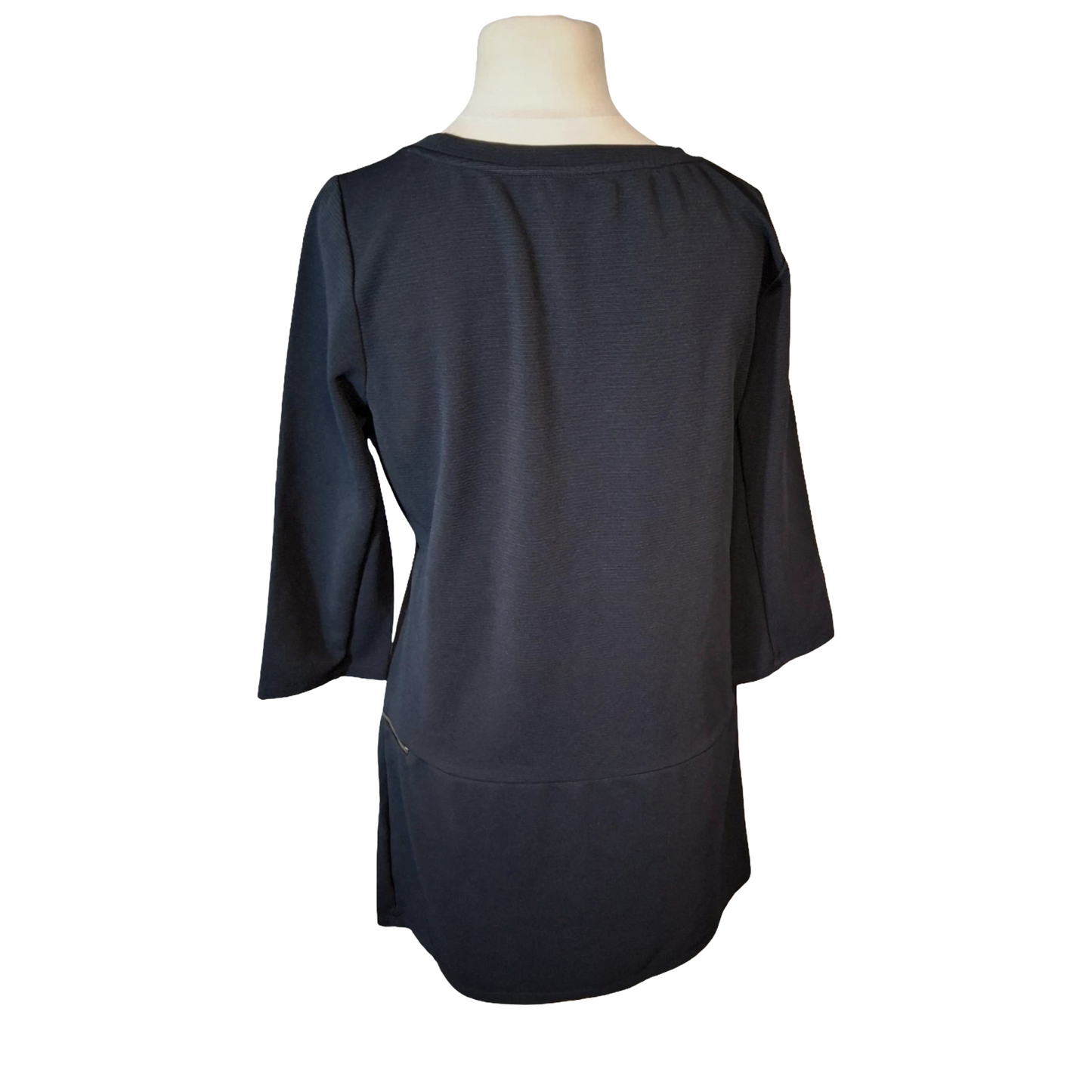 Next Navy Ribbed Zip Pocket Dress – Size 12 Smart Casual