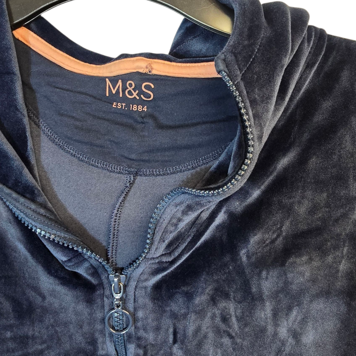 Next Navy & Pink Fleeced Hooded Onesie – Age 15–16 Years – Cosy Zip-Up