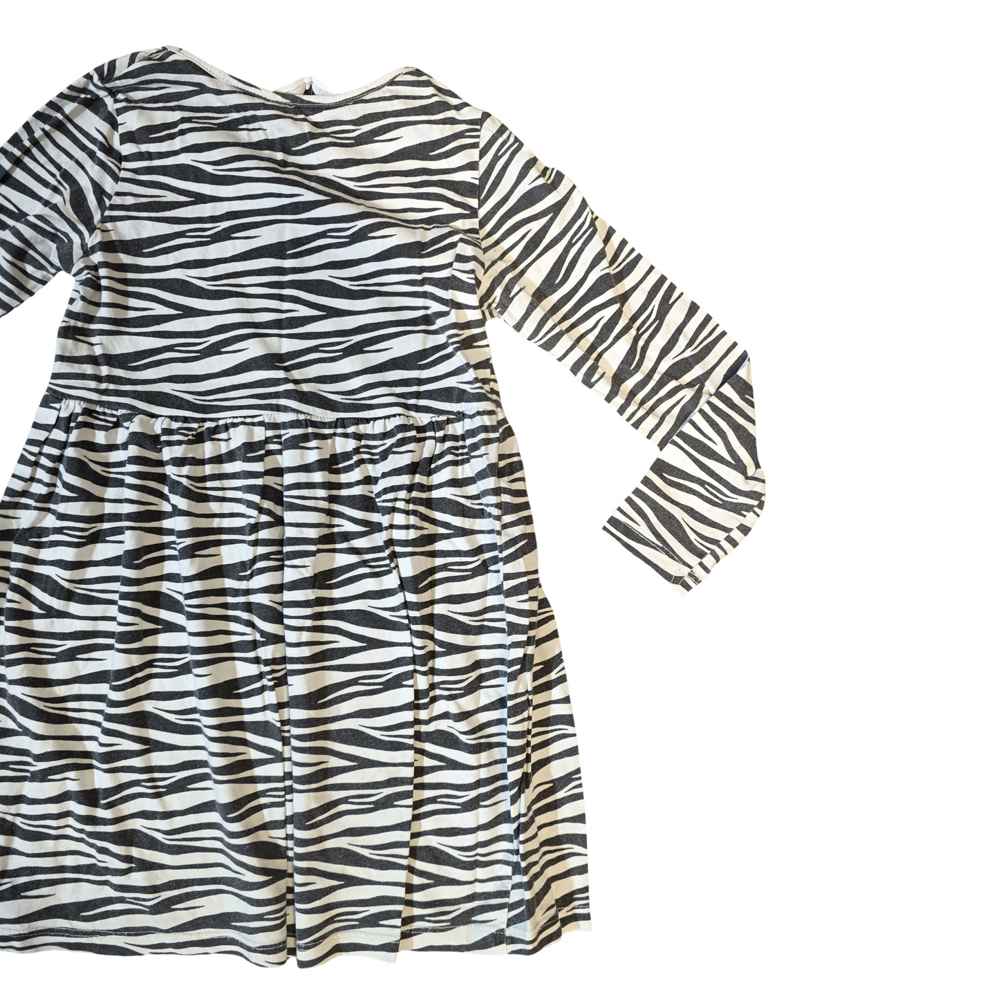 H&M Zebra Print Long-Sleeve Dress – Girls 5–6 Years