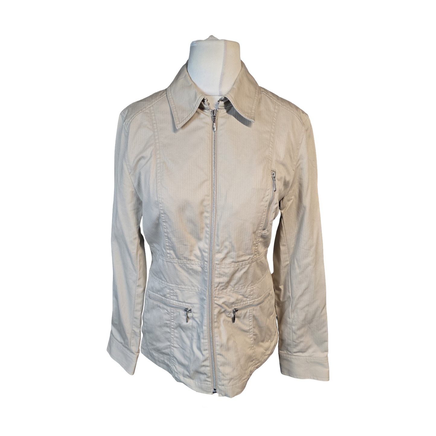 Next Y2K Petite Cream Cotton Jacket – Size 12 – Timeless 2002 Style