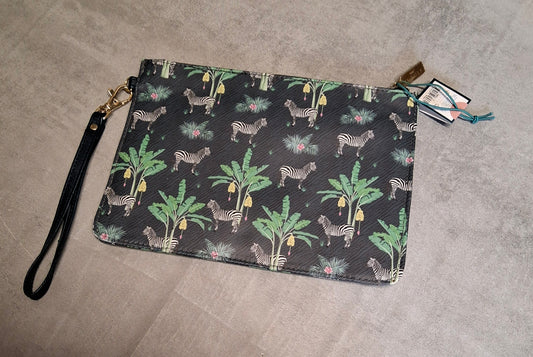 The Jungle Zebra Print Beauty Bag – New, Zip Close, Removable Wrist Strap, Stylish & Practical