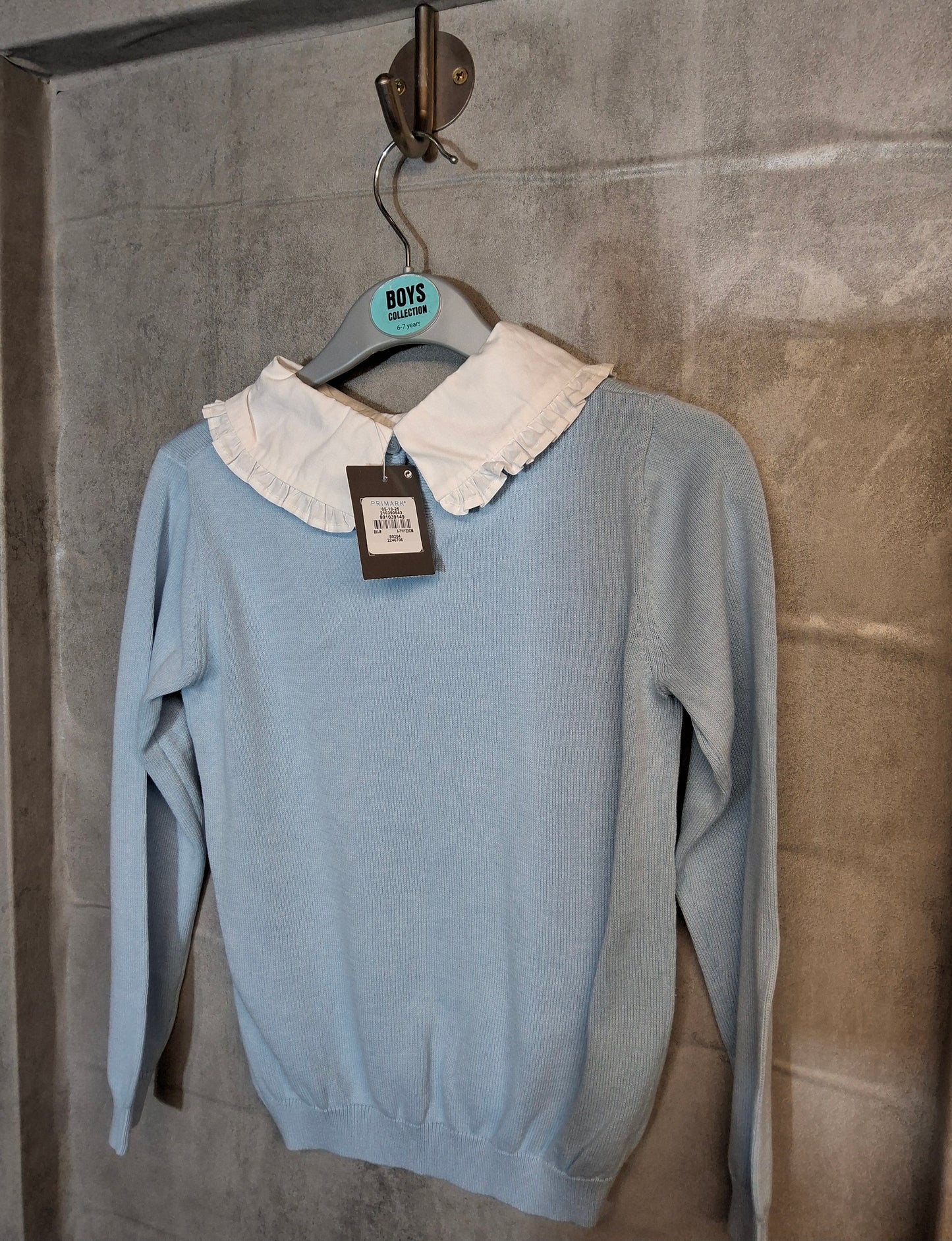Primark Blue Girls Jumper – Age 6-7 Yrs – 100% Cotton – NWT