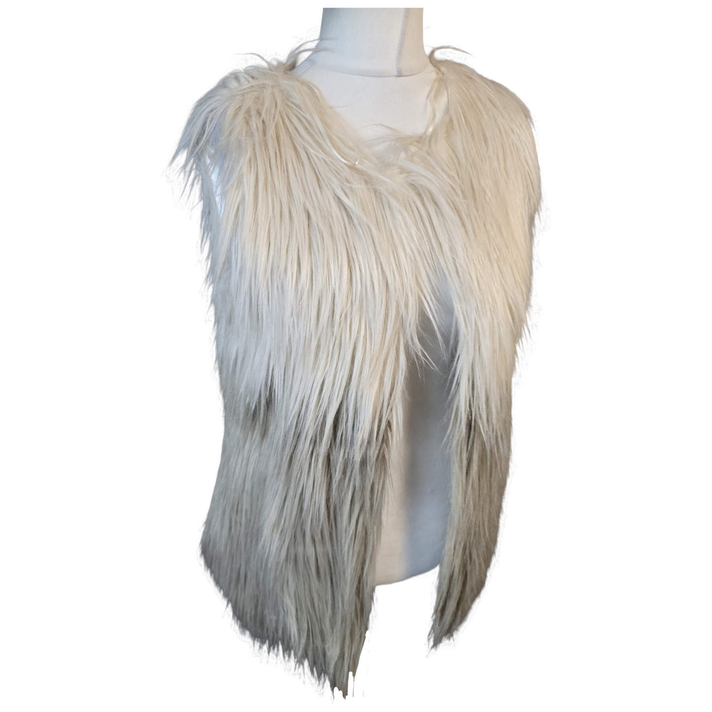 Influence Cream & Beige Faux Fur Gilet – Ombre Design – Size 10