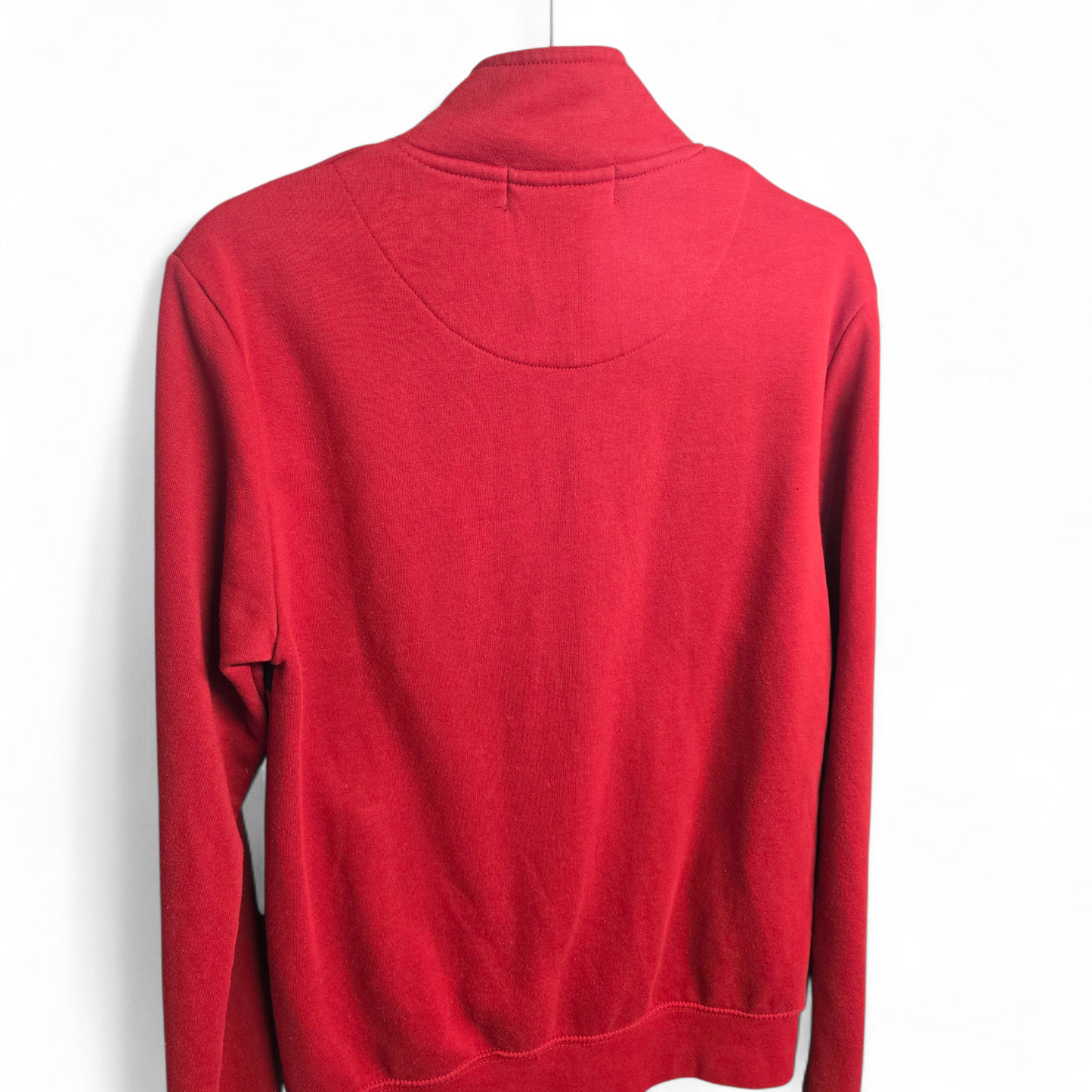 Primark Red Zip-Up Jumper with Pockets – ‘Future Projects’ – Men’s XS