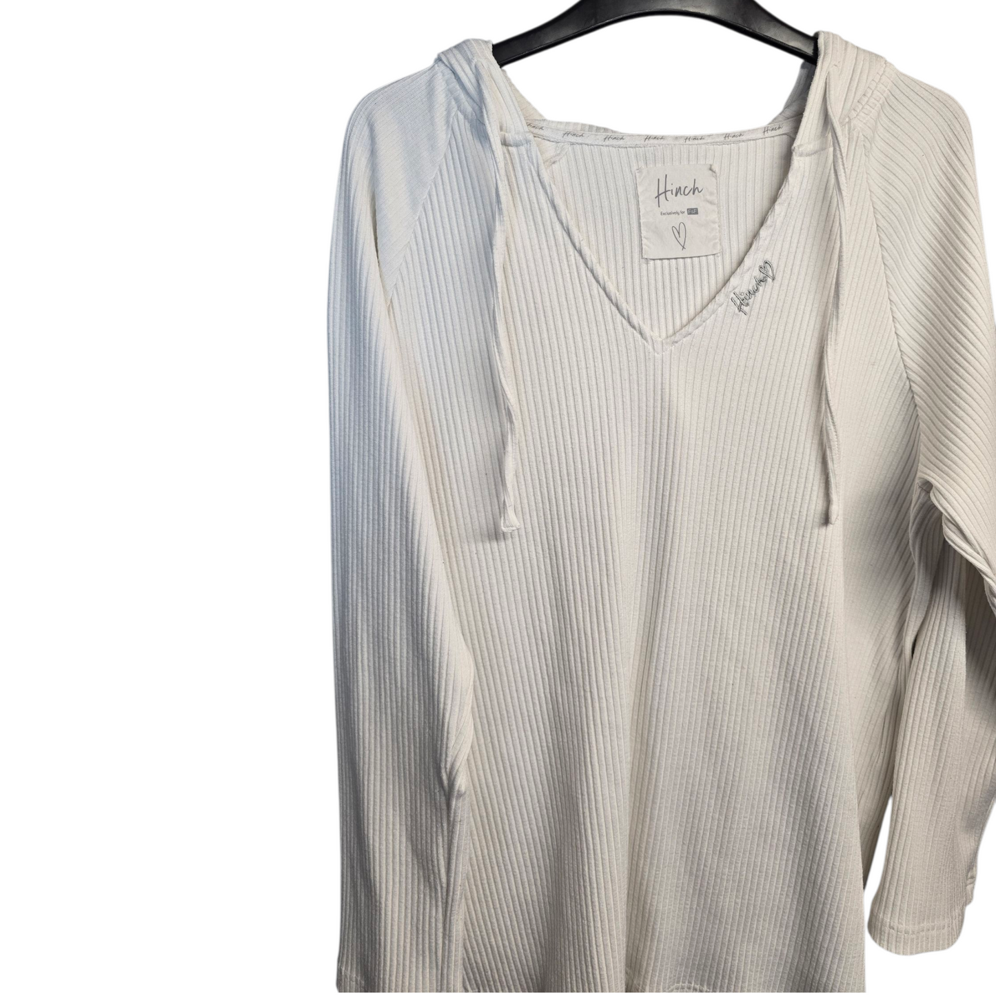 F&F Mrs Hinch White Ribbed Lightweight Hoodie – Size 12/14