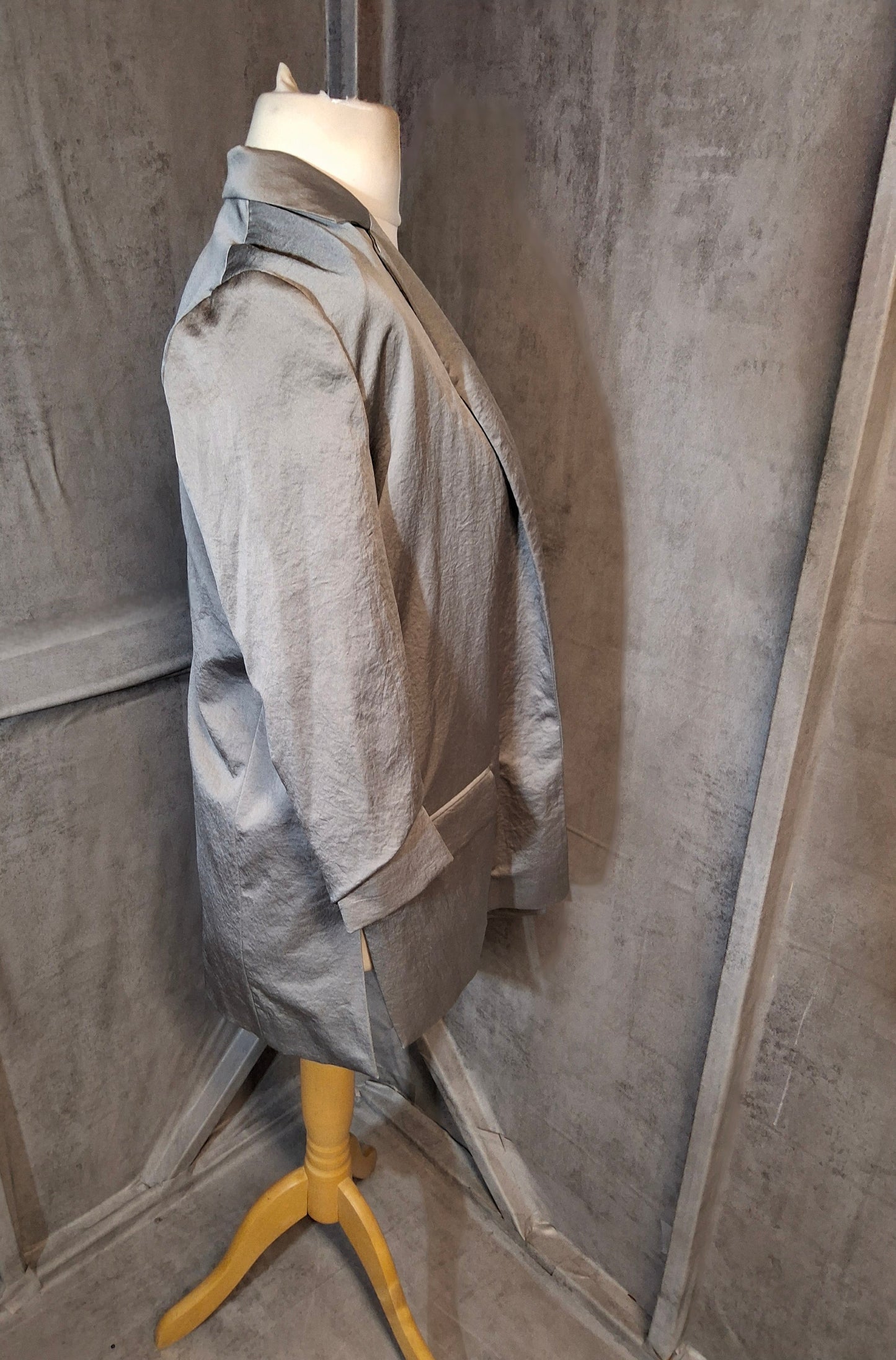 Next Tailoring Grey Metallic Open Blazer – Size 8, 3/4 Sleeves