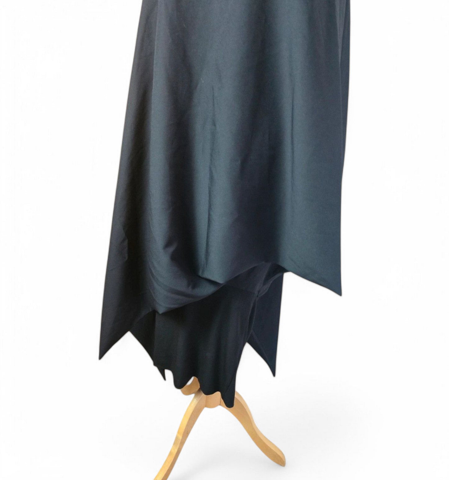 Manuela black sleeveless layered asymmetrical midi dress one size