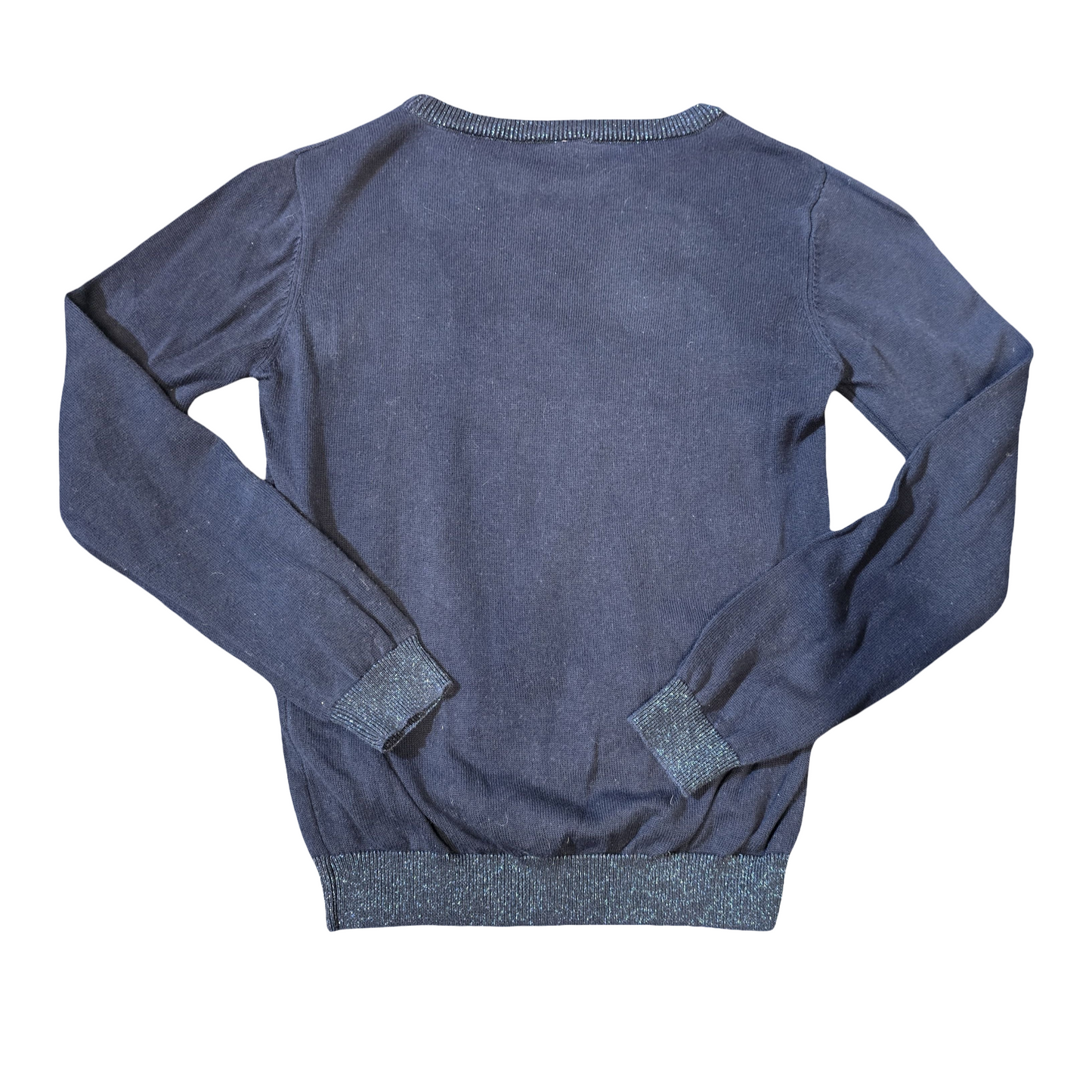 Tu Girls Navy Xmas Unicorn Jumper – Age 11 – Sequin & Fluffy Design