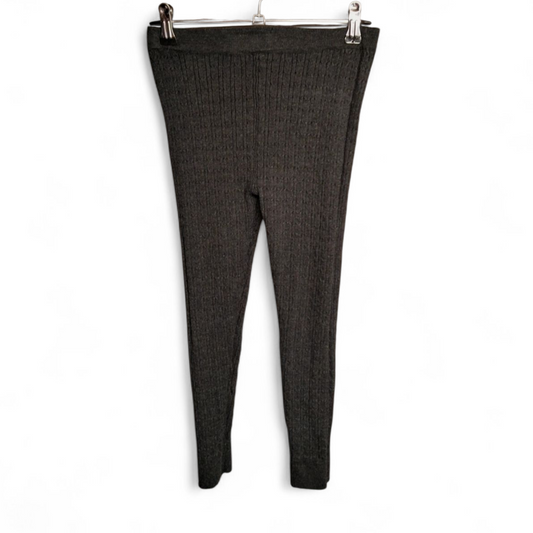 YD Grey Knit Leggings – Girls 8-9 Years – Cotton Blend Ribbed Trousers