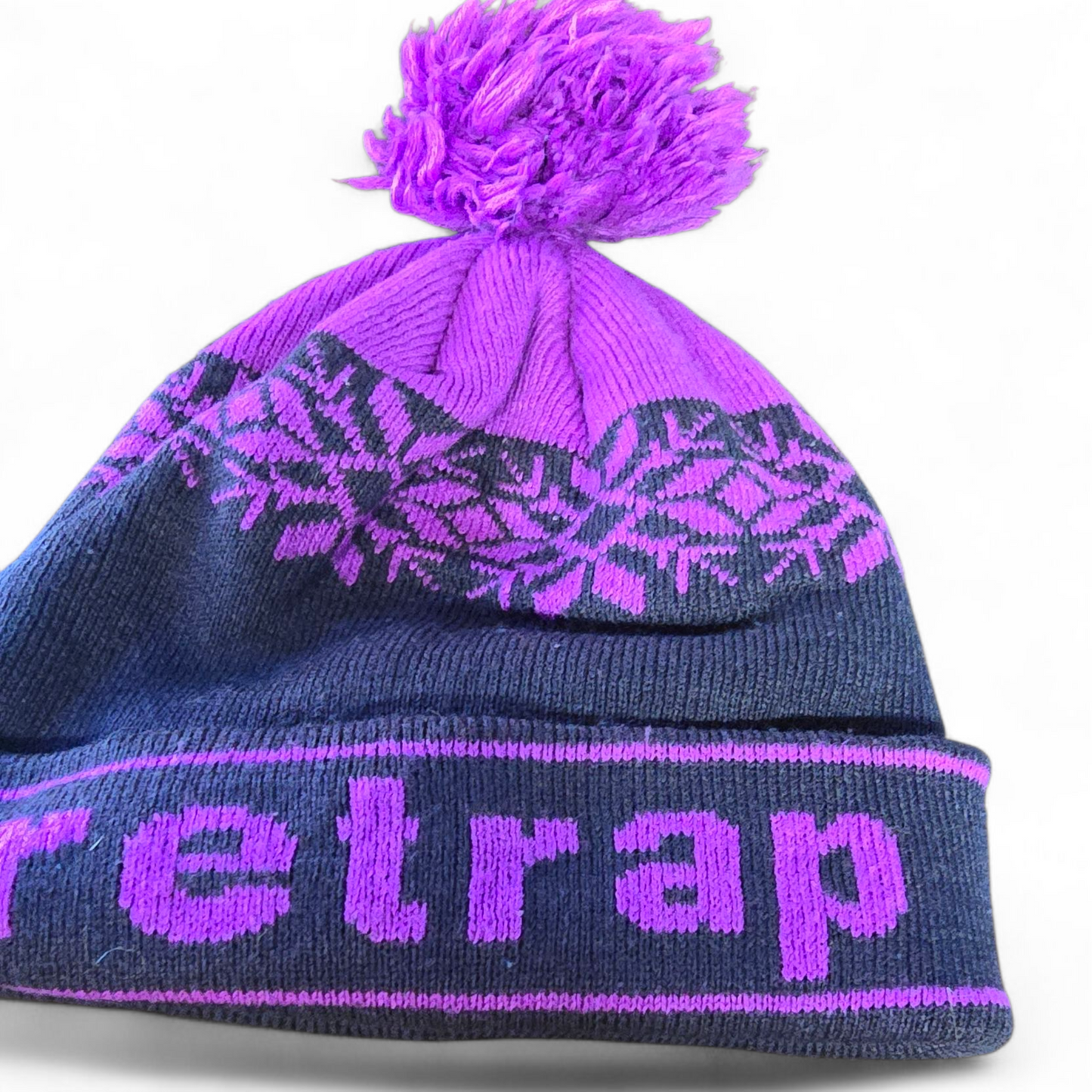 Firetrap Purple Two-Tone Winter Hat – Girls One Size Fits 5 Years+