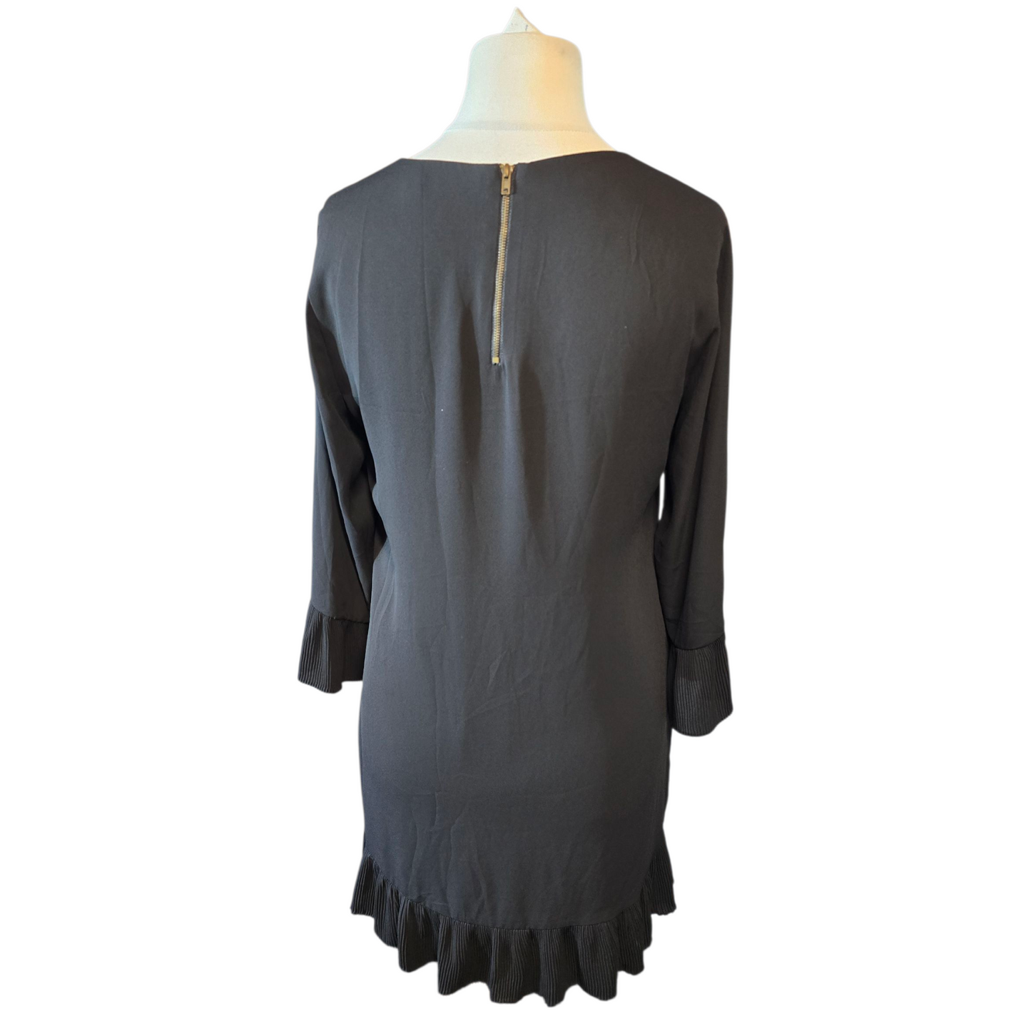 Darling London Black Frill Dress – Size 10 – Knee Length