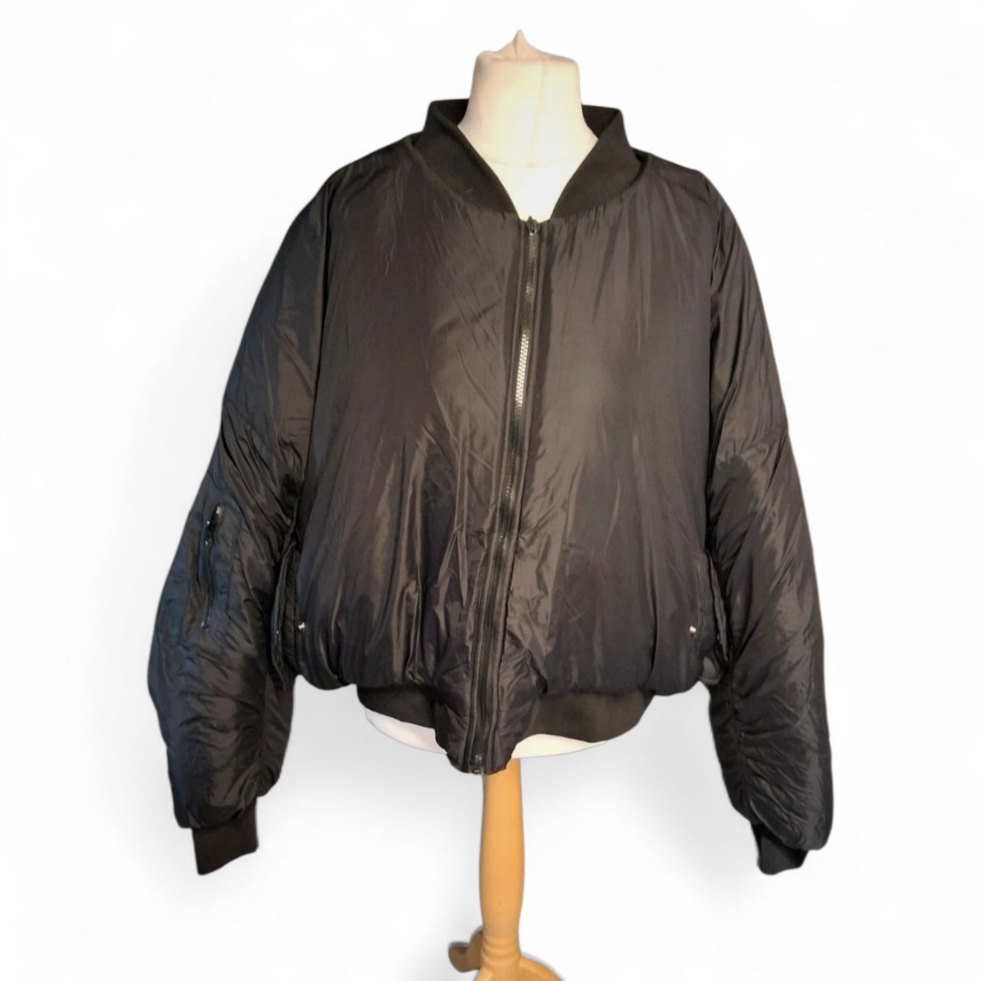 Boohoo Kourtney Kardashian Oversized Black Bomber Jacket – Size 22